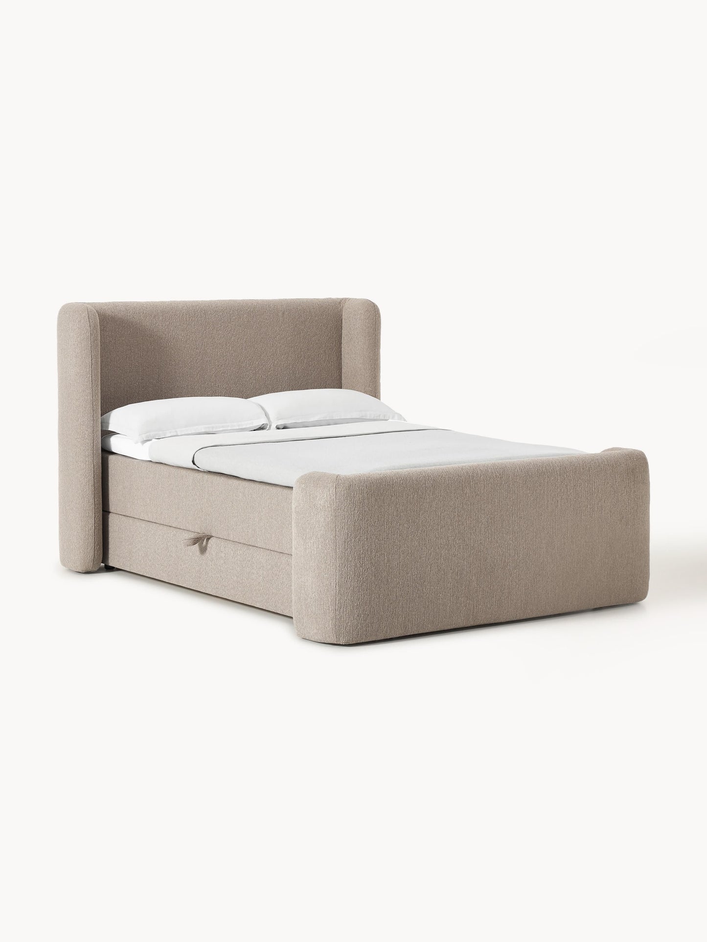 Pervalo Box Spring Bed with Storage, Bouclé