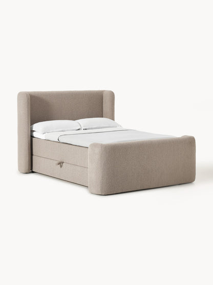Pervalo Box Spring Bed with Storage, Bouclé