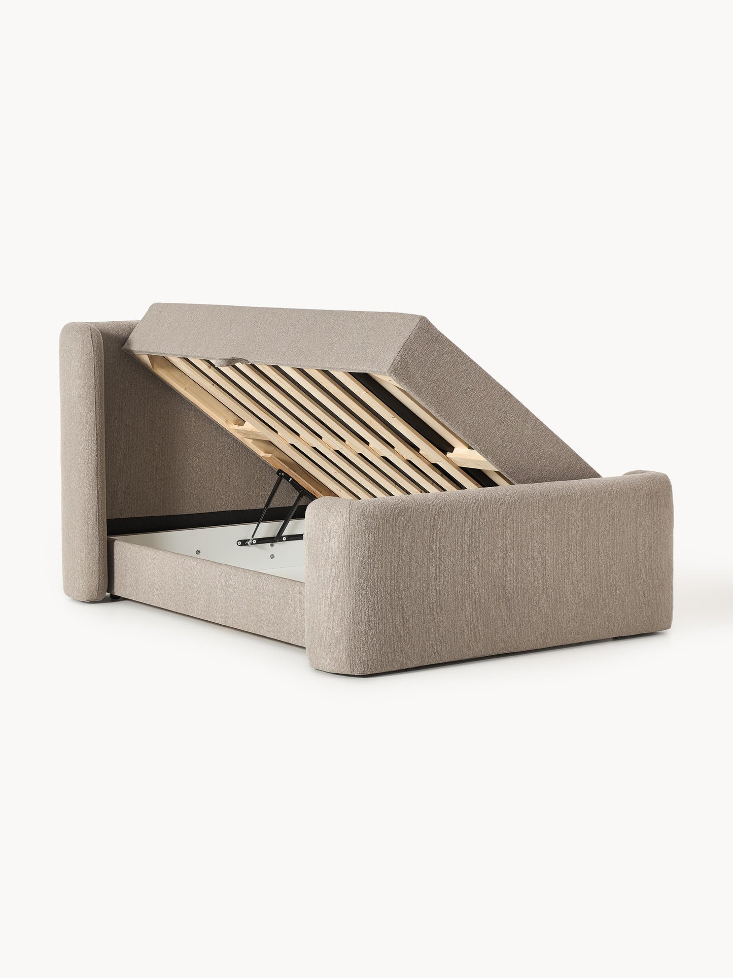 Pervalo Box Spring Bed with Storage, Bouclé