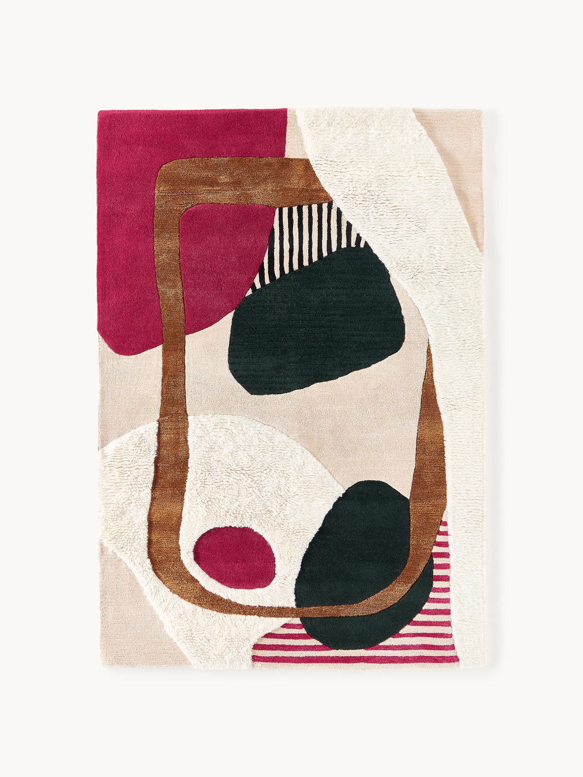 Rosbano Hand-Tufted Wool Rug with High-Low Texture
