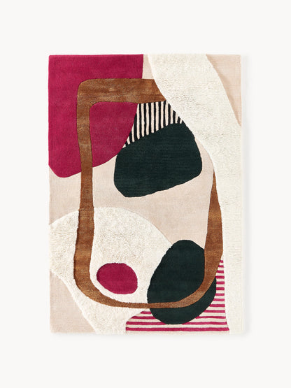 Rosbano Hand-Tufted Wool Rug with High-Low Texture