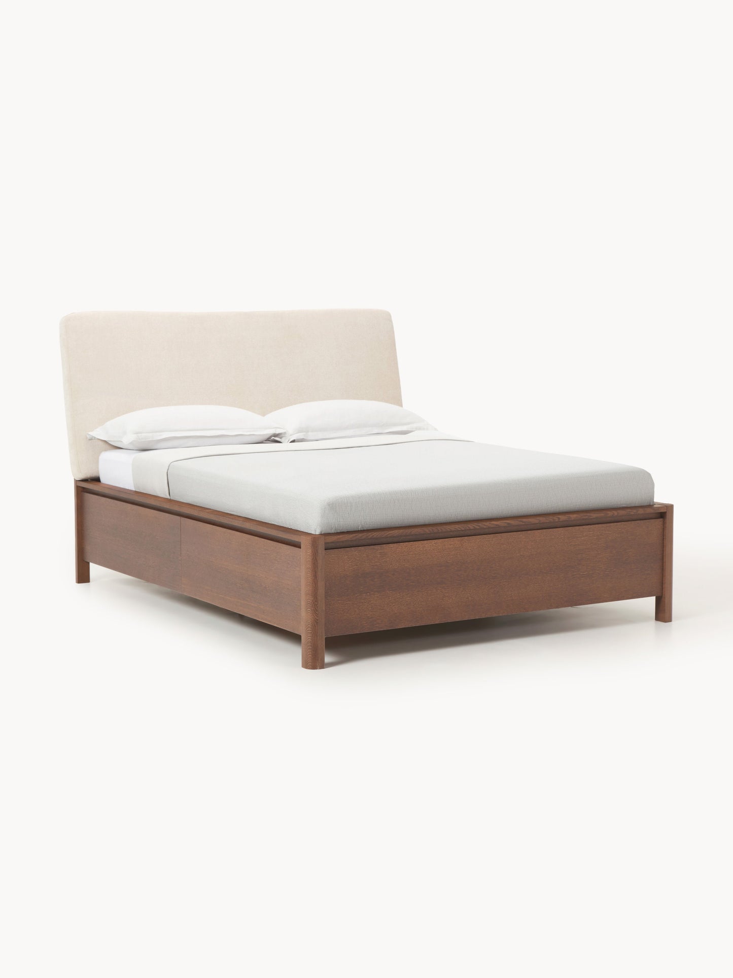 Santovio Wooden Bed with Drawers and Upholstered Headboard