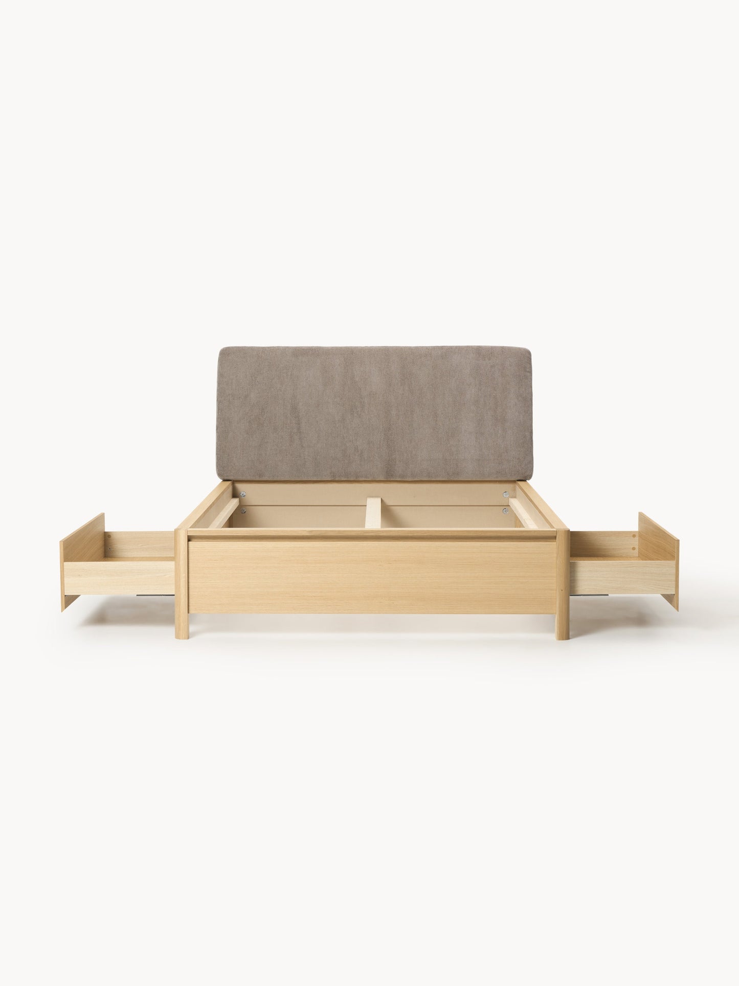 Santovio Wooden Bed with Drawers and Upholstered Headboard