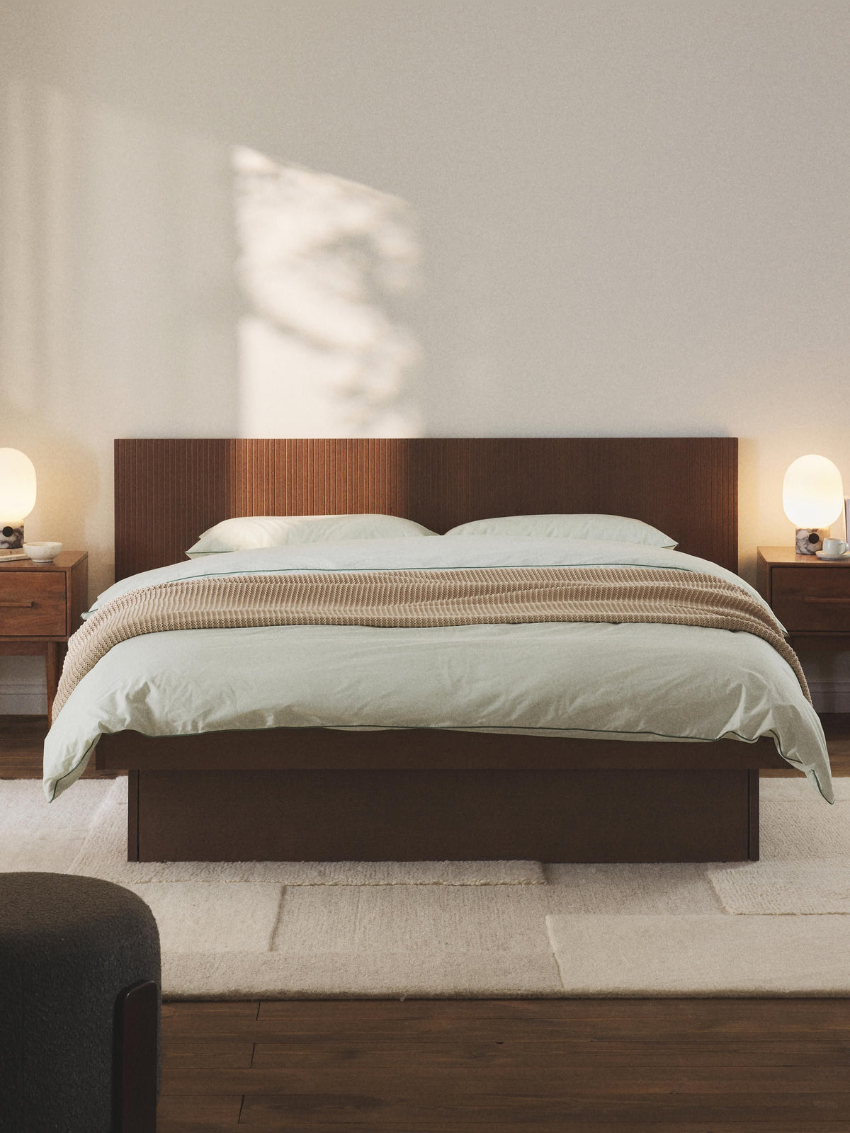 Satrino Wooden Bed with Headboard and Drawers