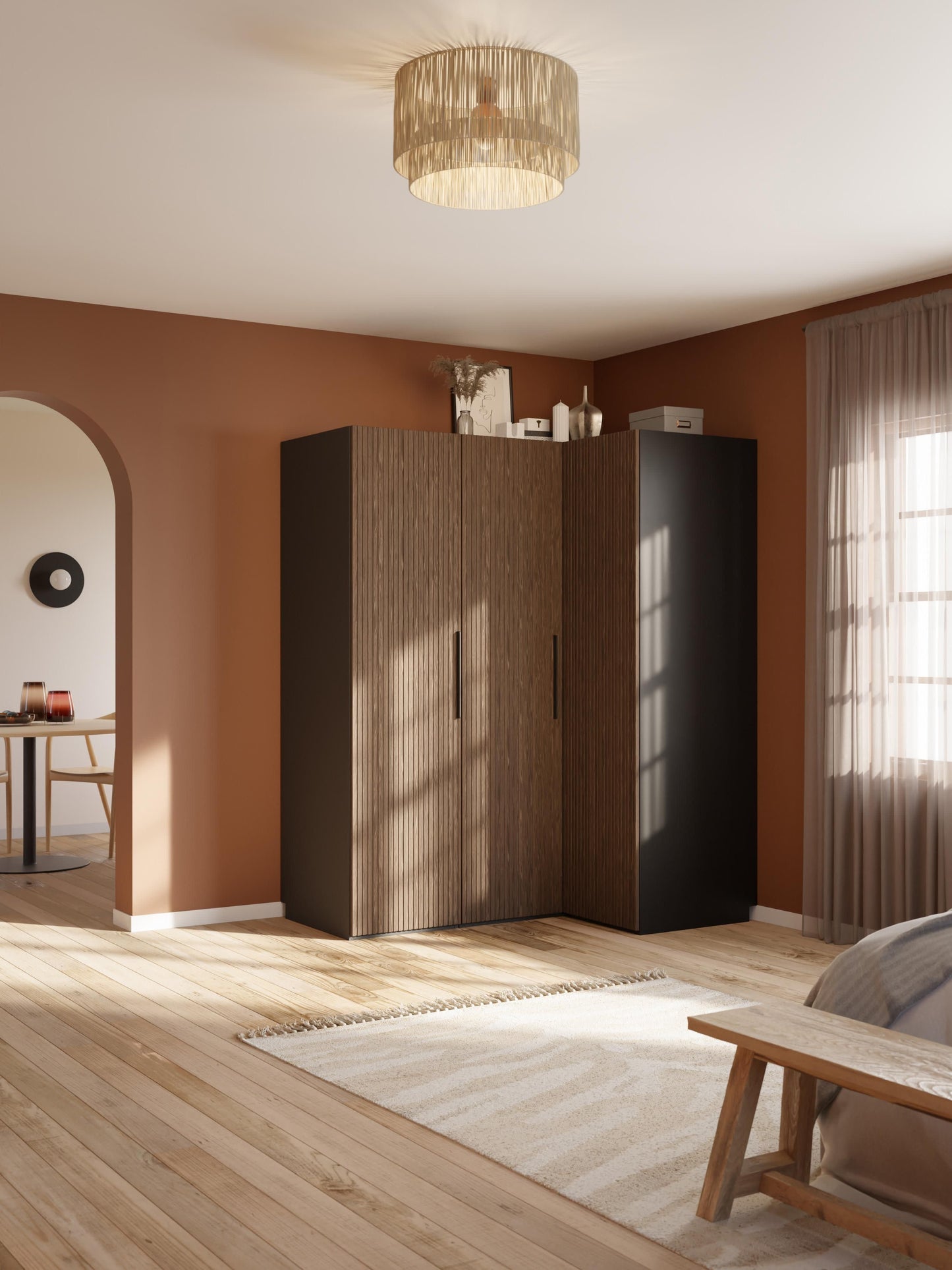 Simula Corner Wardrobe, Modular, 165 cm Wide, in Various Sizes