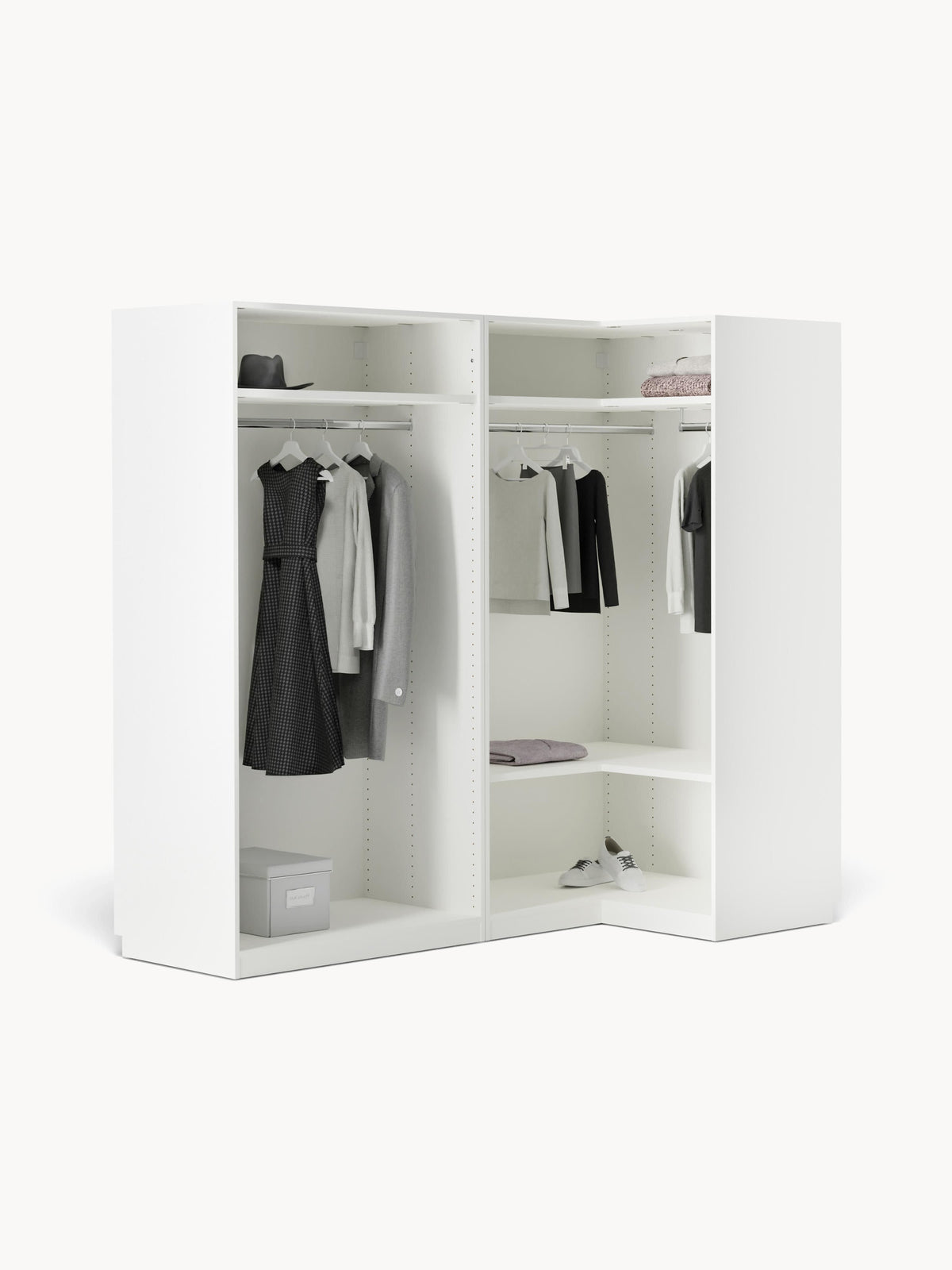 Simula Modular Corner Wardrobe, 215 cm Wide, in Various Sizes