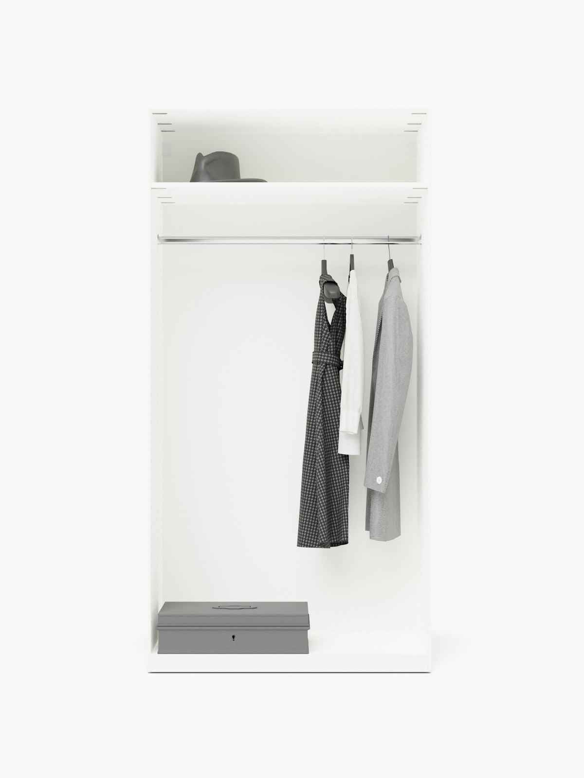 Simula Modular Hinged-Door Wardrobe, 100 cm Wide, in Various Sizes