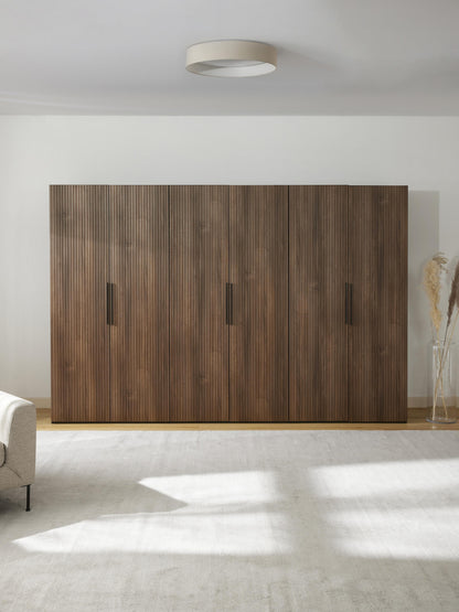 Simula Modular Hinged-Door Wardrobe, 300 cm Wide, in Various Sizes