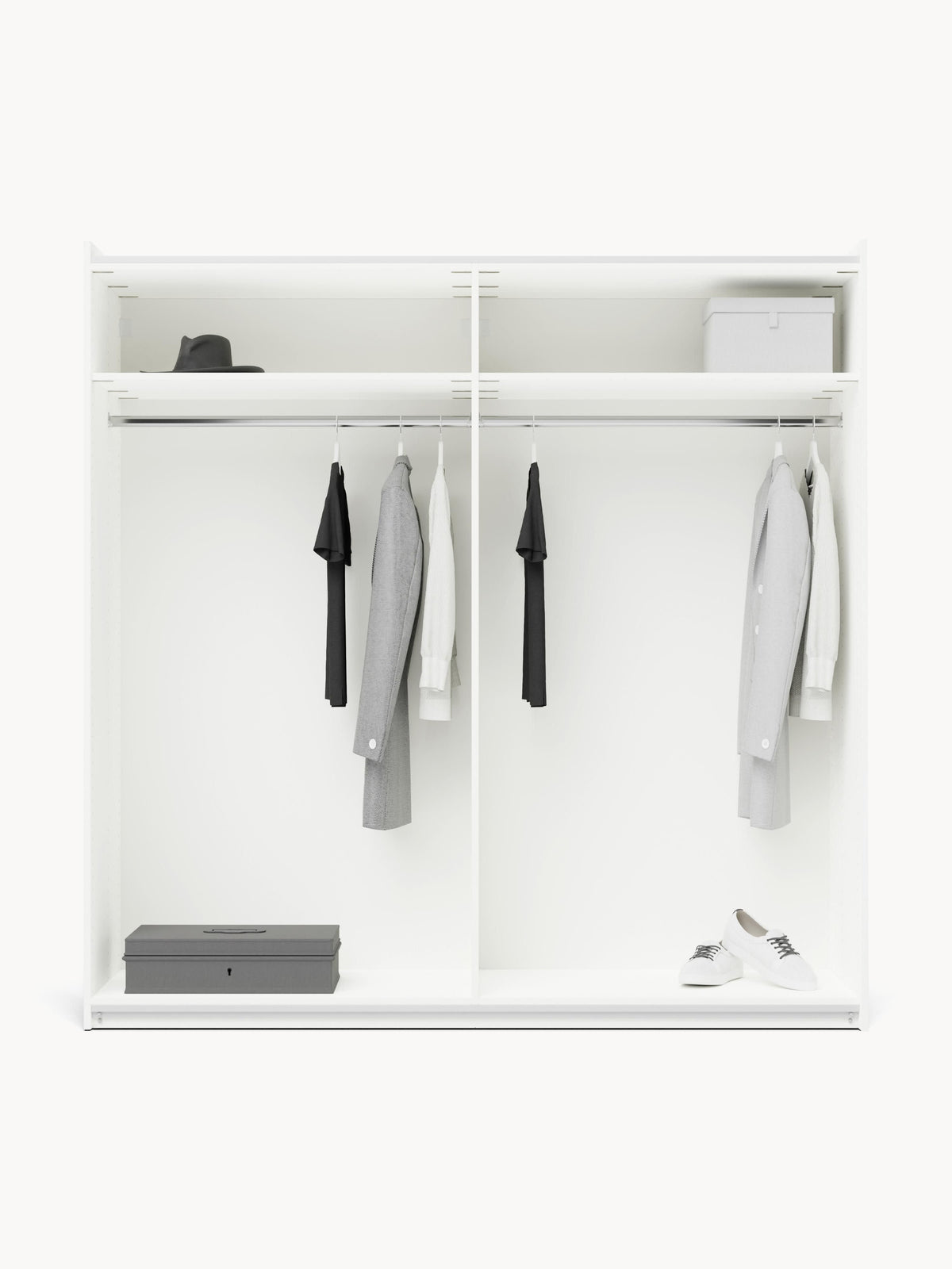 Simula Modular Sliding-Door Wardrobe, 200 cm Wide, in Various Sizes