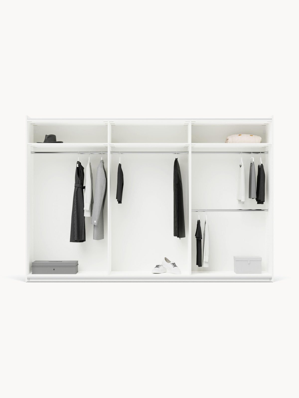 Simula Sliding-Door Modular Wardrobe, 300 cm Wide, in Various Sizes