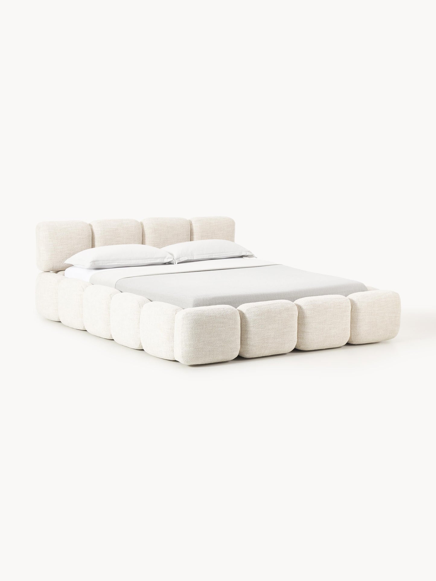 Taymira Bouclé Upholstered Bed with Storage
