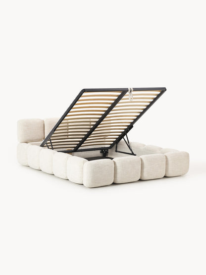 Taymira Bouclé Upholstered Bed with Storage