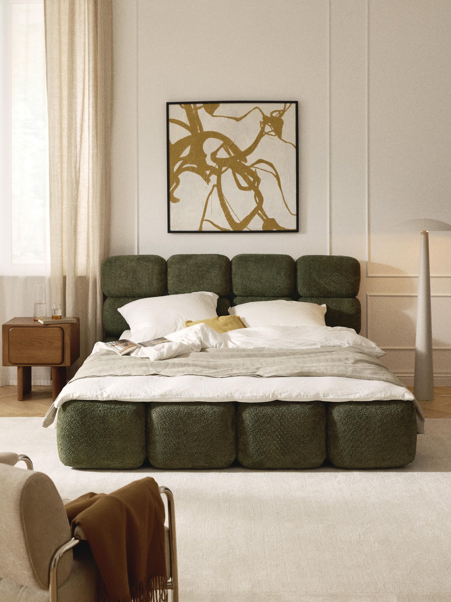 Taymira Teddy Bouclé Upholstered Bed
