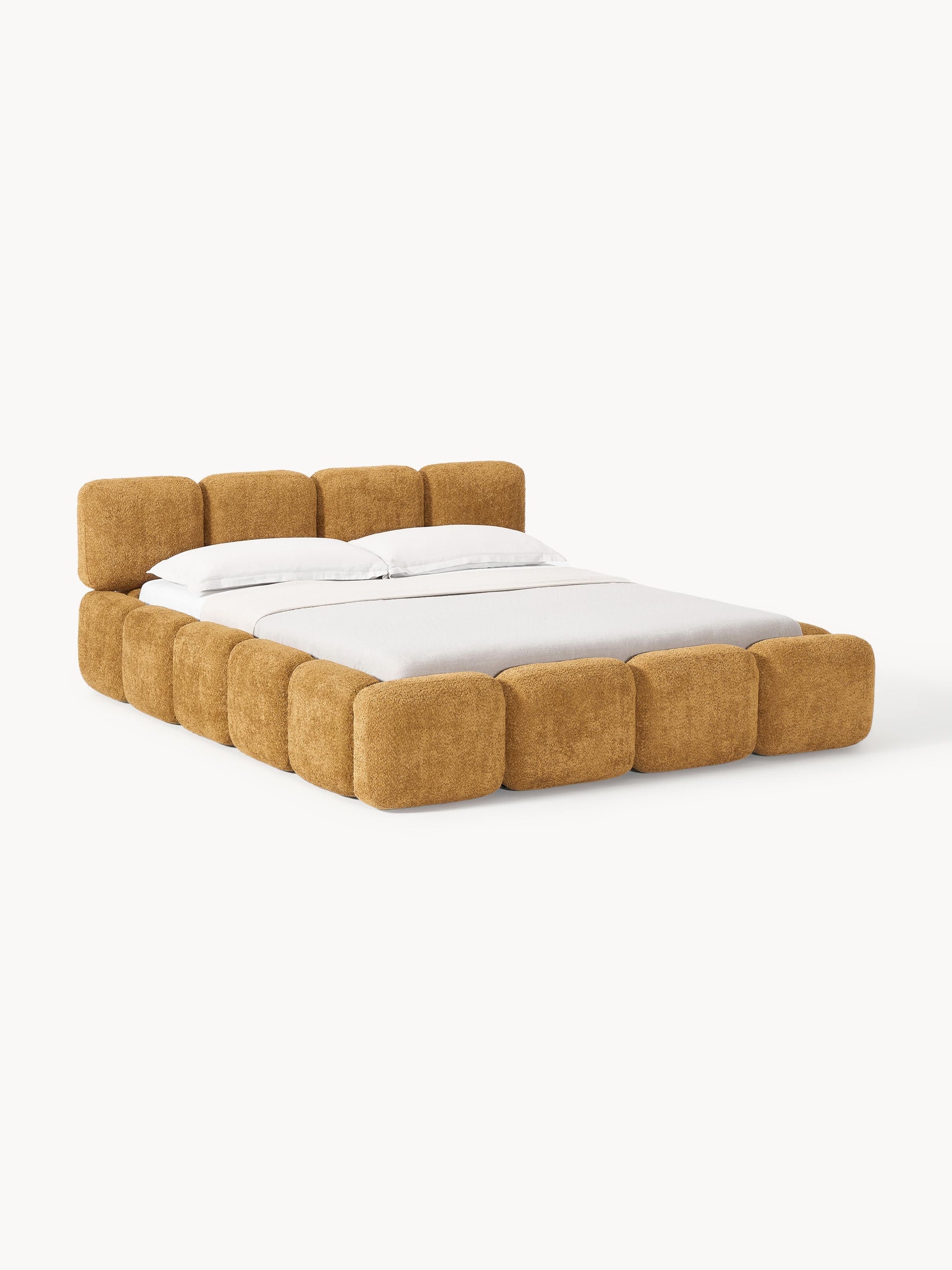 Taymira Teddy Bouclé Upholstered Bed with Storage