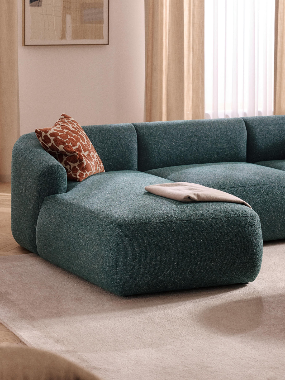 Vestara Chaise Corner Module in Bouclé