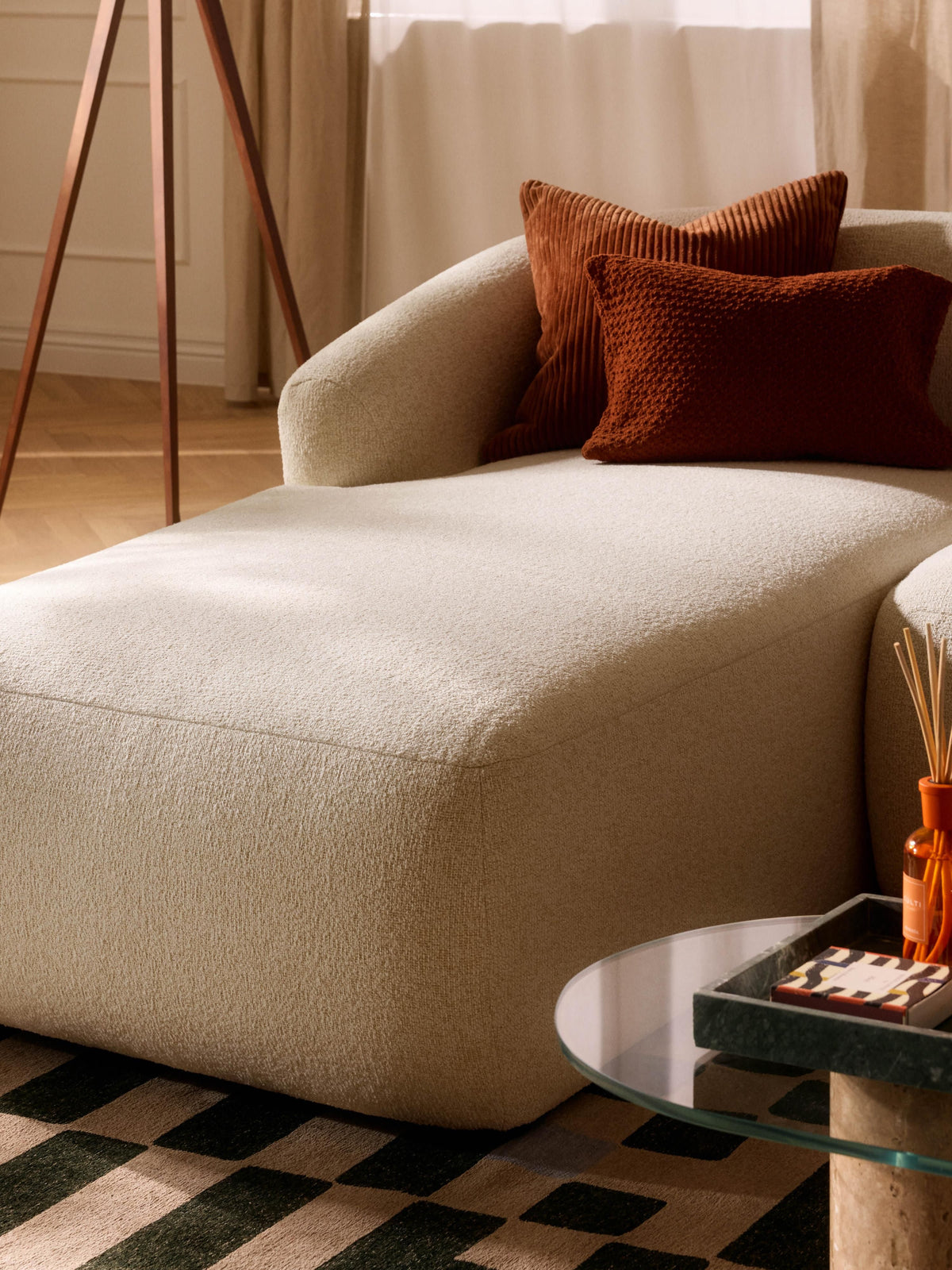 Vestara Chaise Corner Module in Bouclé