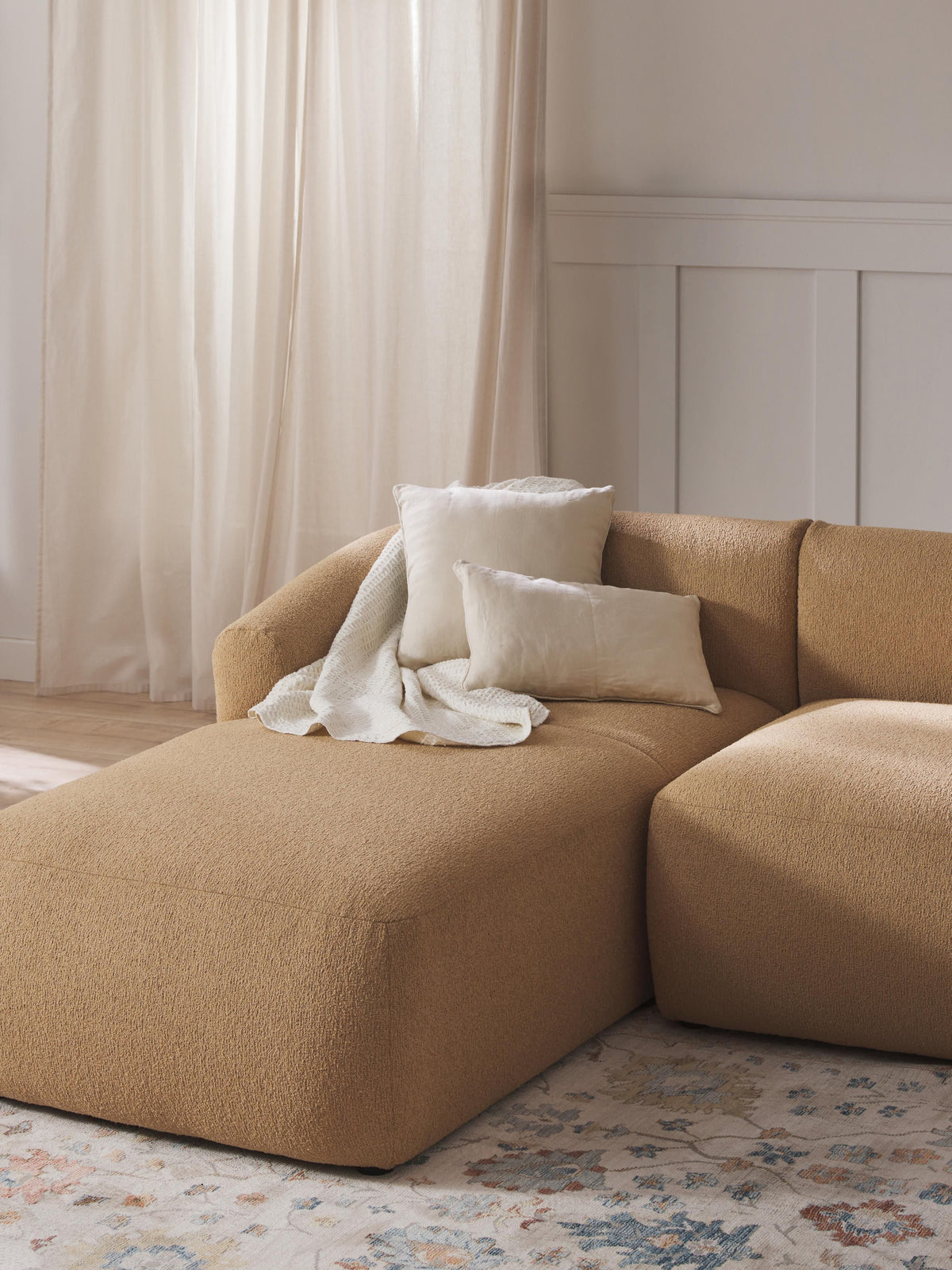 Vestara Chaise Corner Module in Bouclé