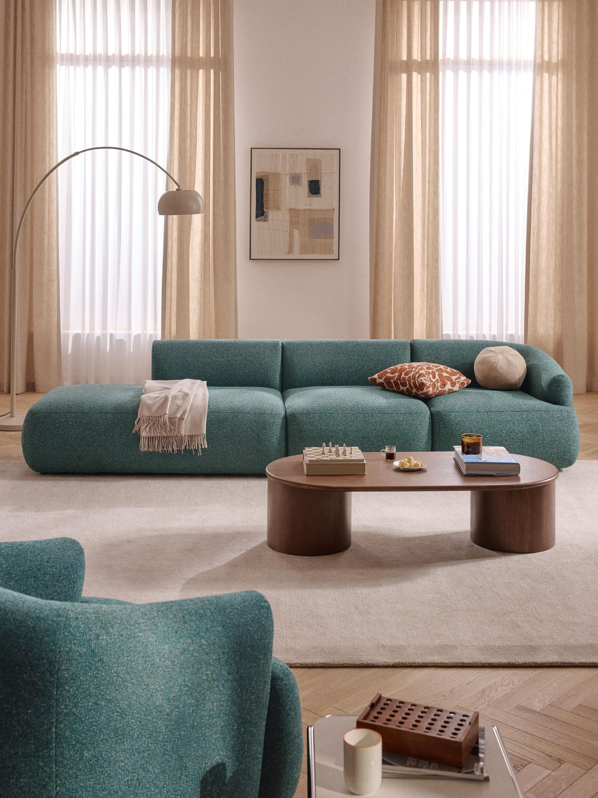 Vestara Modular Chaise in Bouclé (2-Seater)