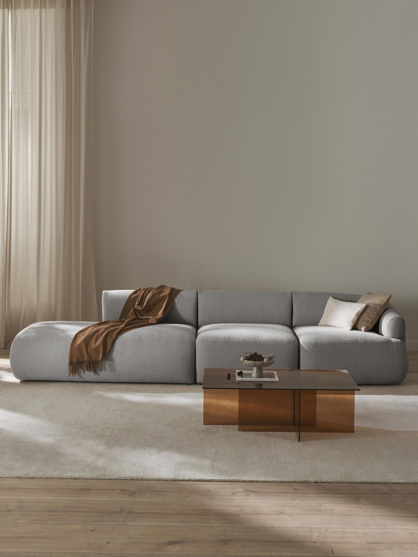 Vestara Modular Chaise in Bouclé (2-Seater)