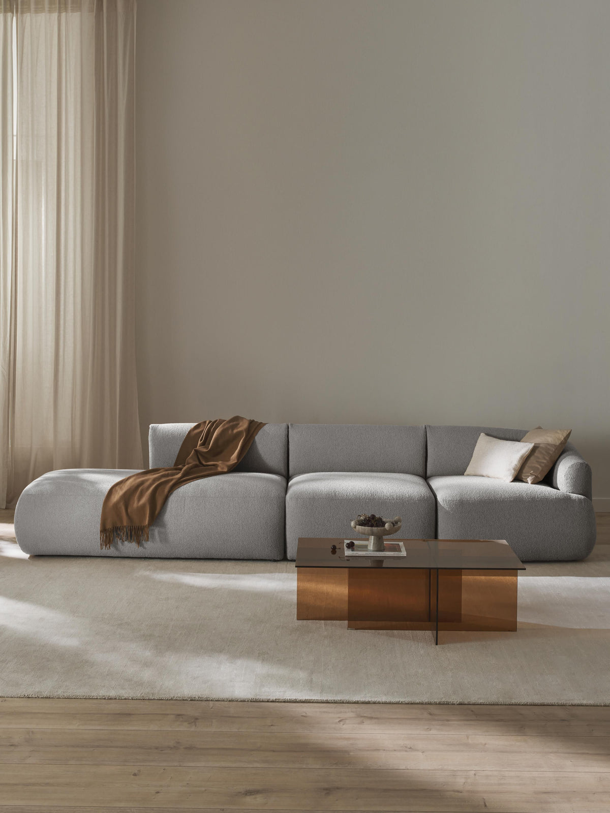 Vestara Modular Chaise in Bouclé (2-Seater)