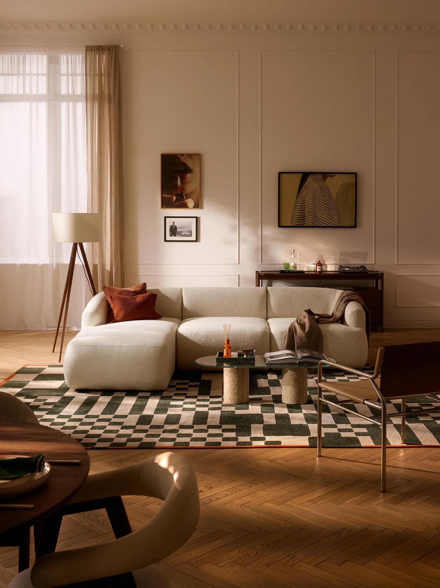 Vestara Modular Corner Sofa (3-Seater) in Bouclé