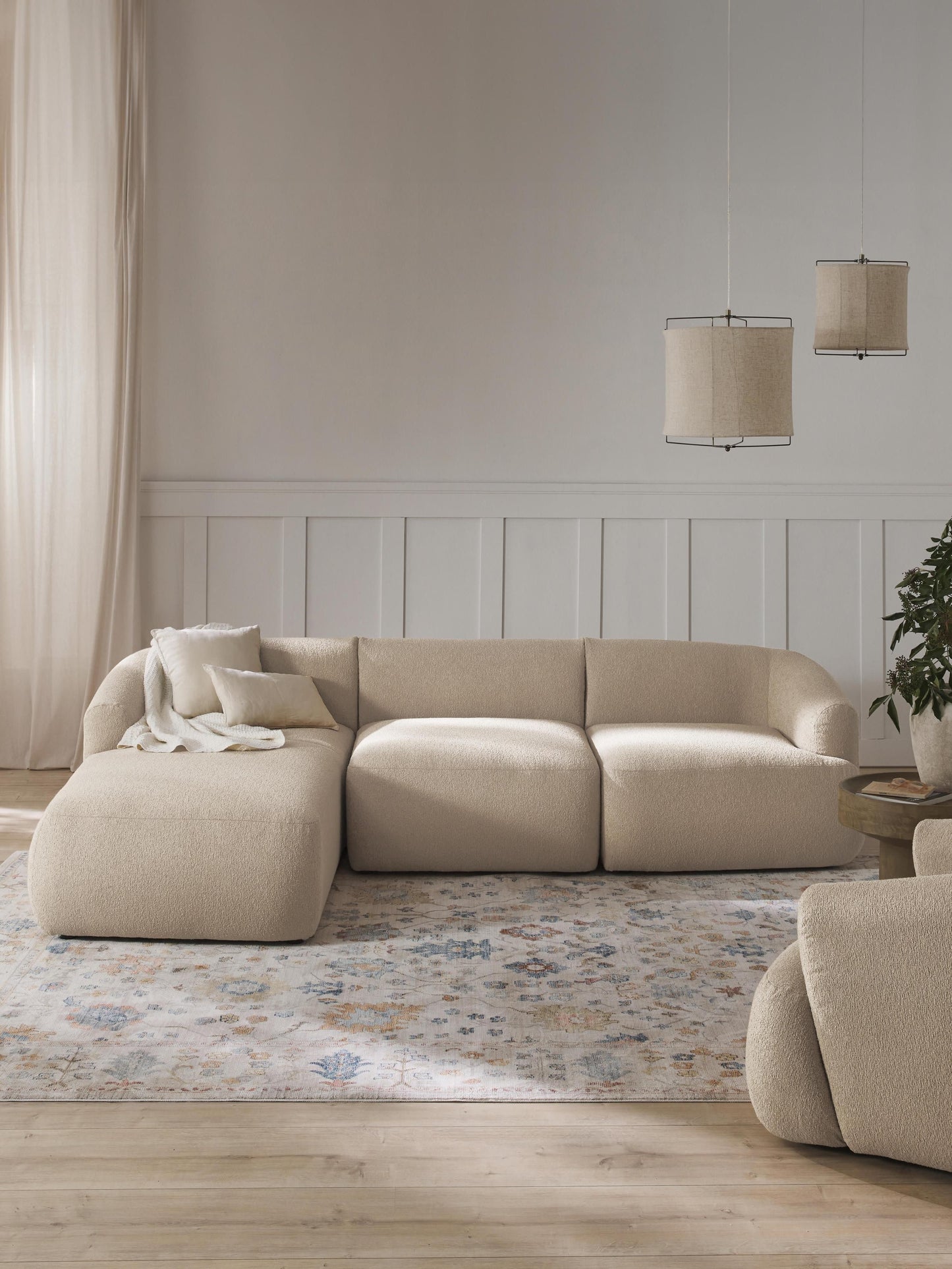 Vestara Modular Corner Sofa (3-Seater) in Bouclé
