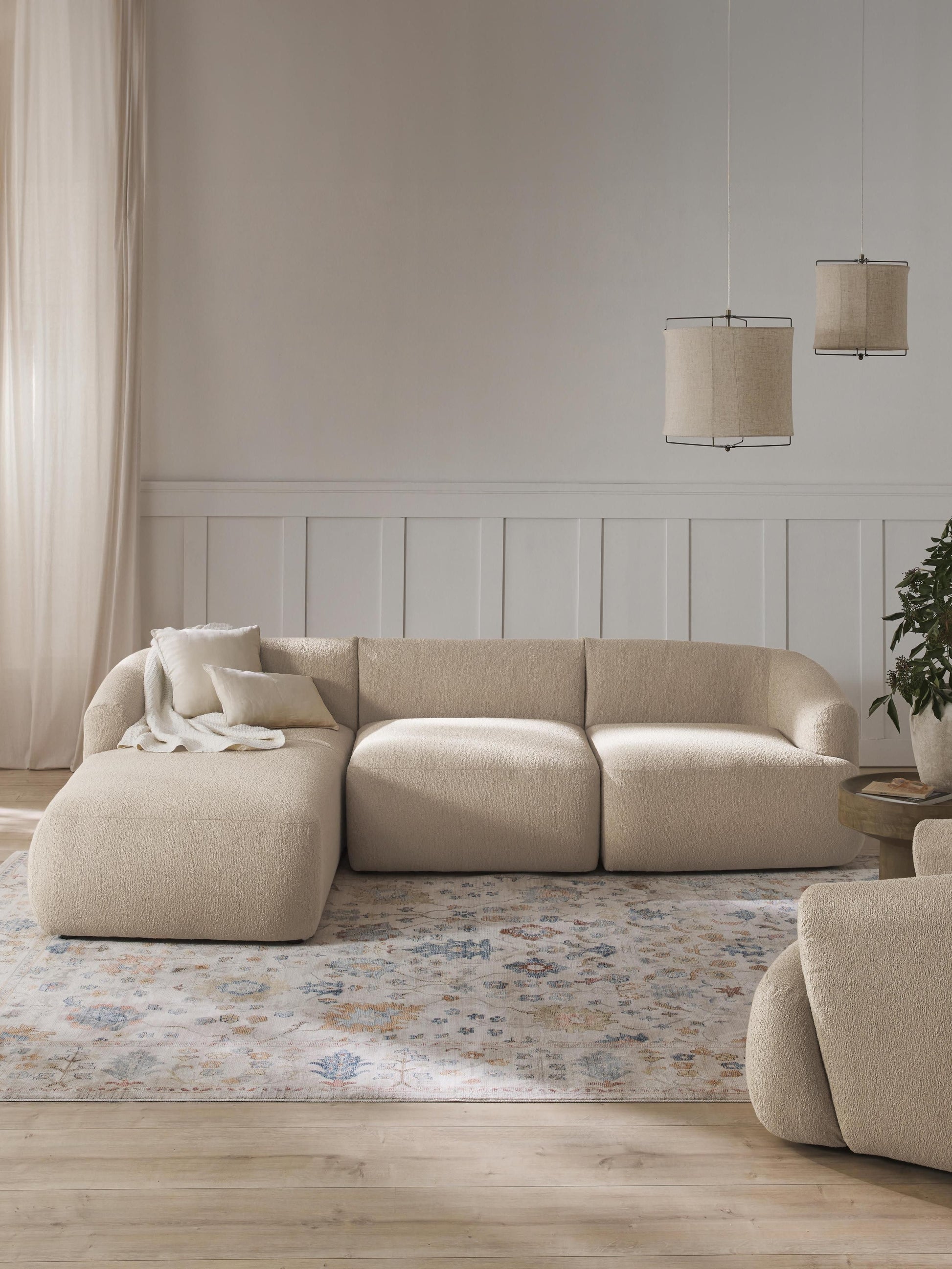 Vestara Modular Corner Sofa (3-Seater) in Bouclé