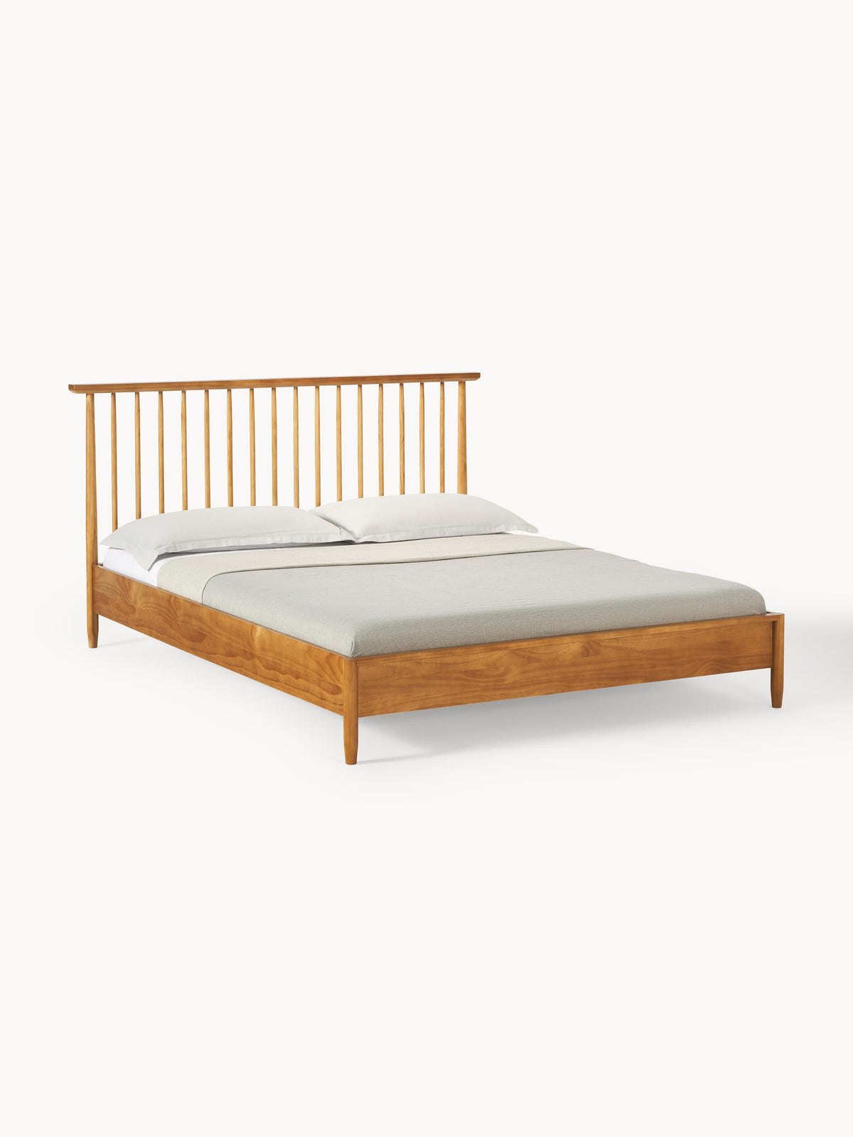 Winavia Wooden Bed with Pine Headboard