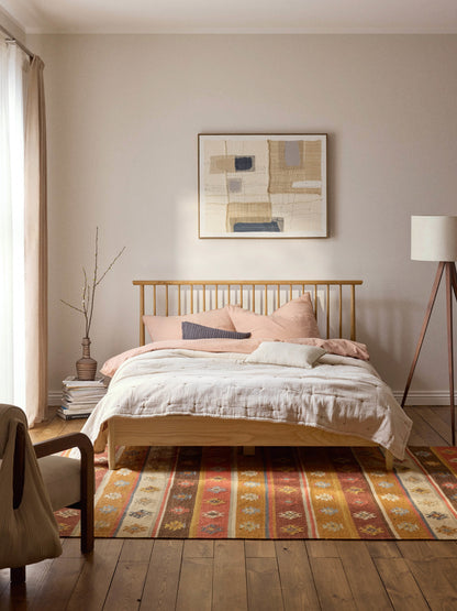 Winavia Wooden Bed with Pine Headboard