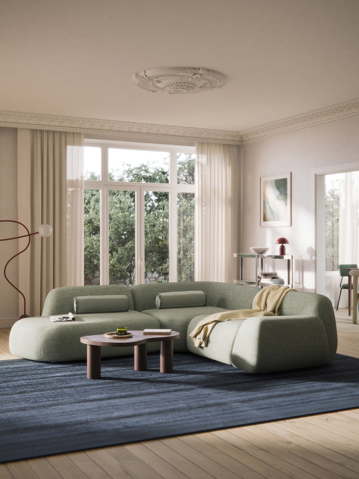 Wolterra Modular Bouclé Corner Sofa (4-Seater) with Chaise Longue