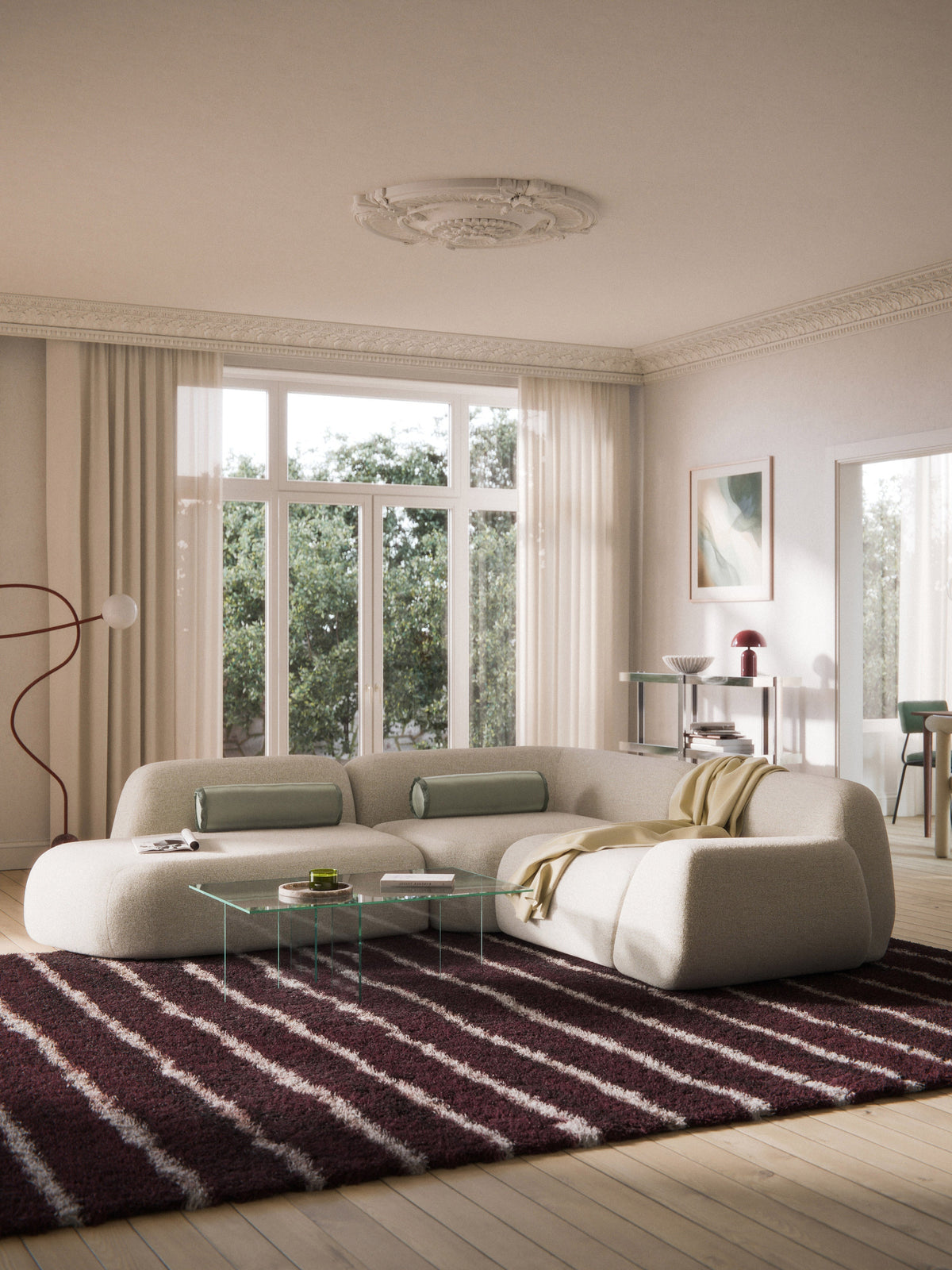 Wolterra Modular Bouclé Corner Sofa (4-Seater) with Chaise Longue
