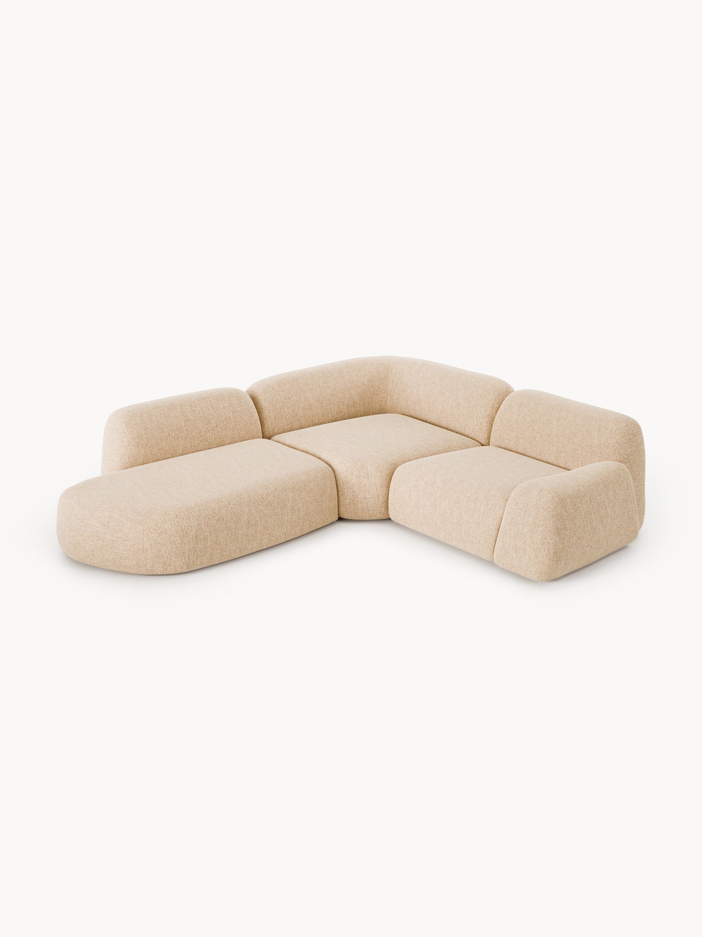 Wolterra Modular Bouclé Corner Sofa (4-Seater) with Chaise Longue