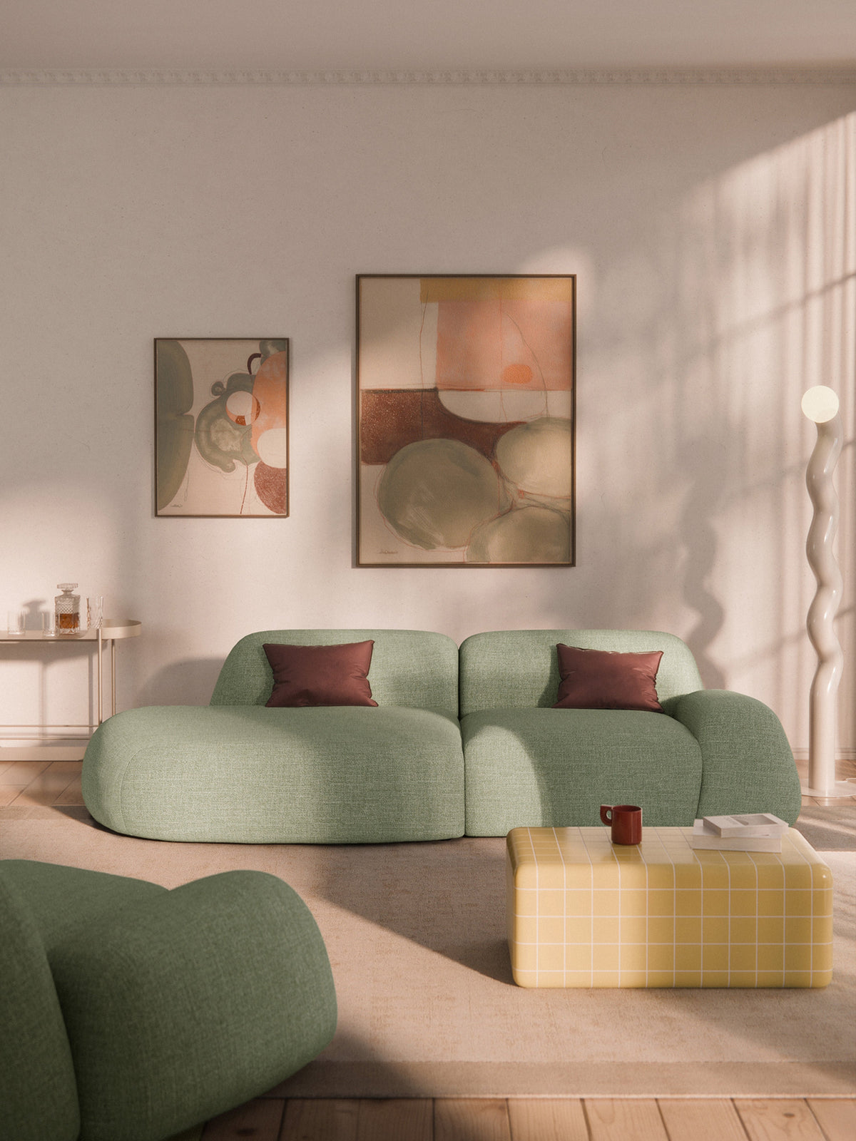 Wolterra Modular Chaise in Bouclé (3-Seater)
