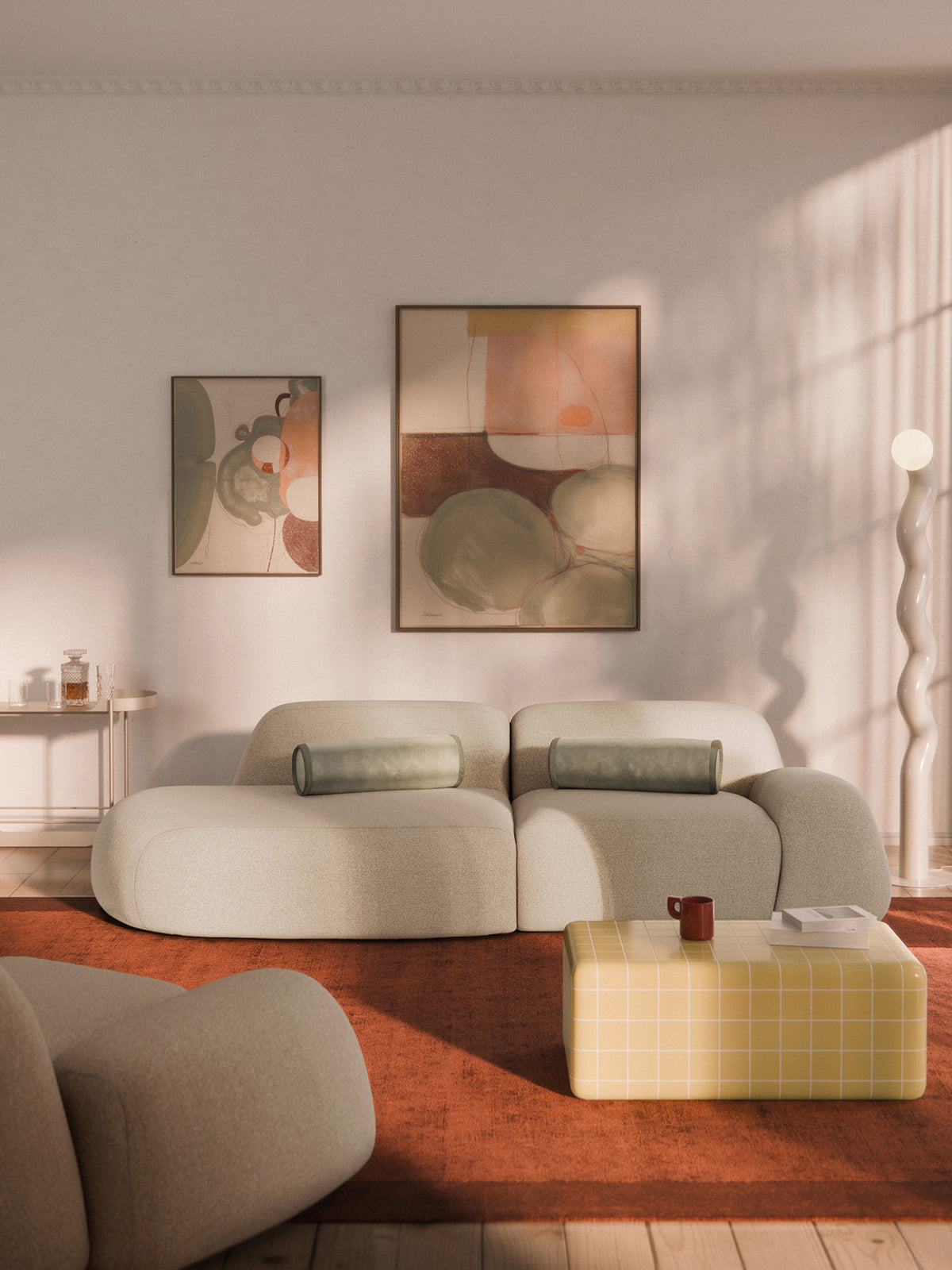 Wolterra Modular Chaise in Bouclé (3-Seater)