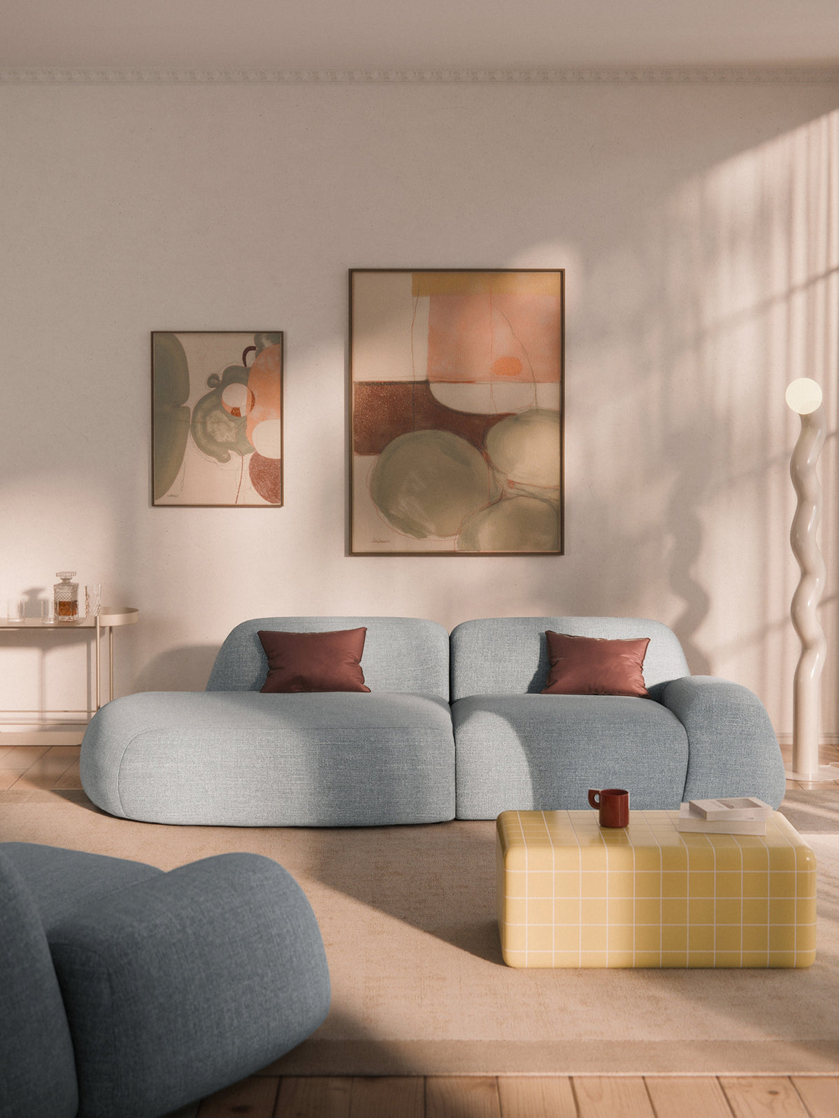 Wolterra Modular Chaise in Bouclé (3-Seater)