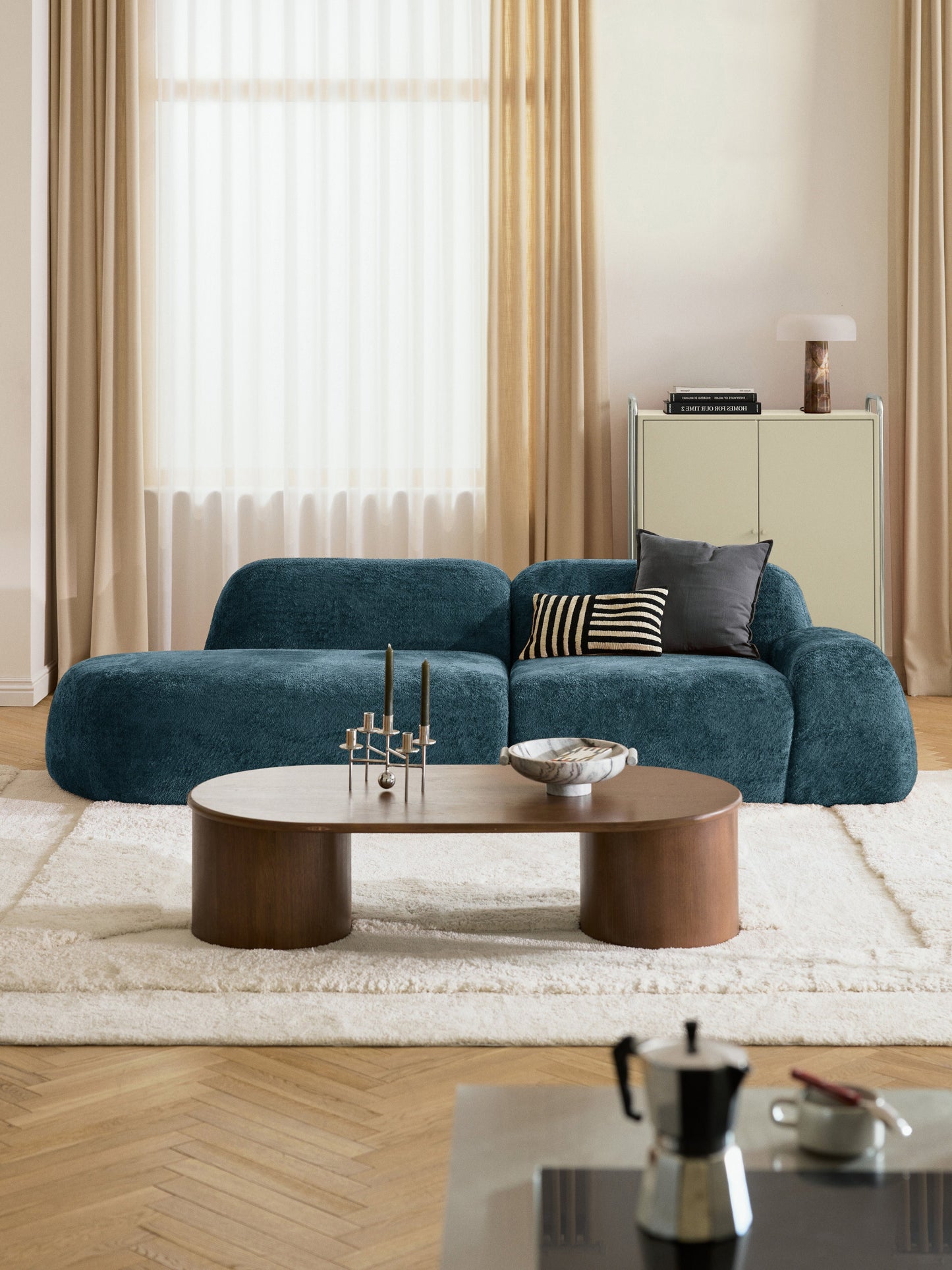 Wolterra Modular Chaise in Teddy Bouclé (3-Seater)