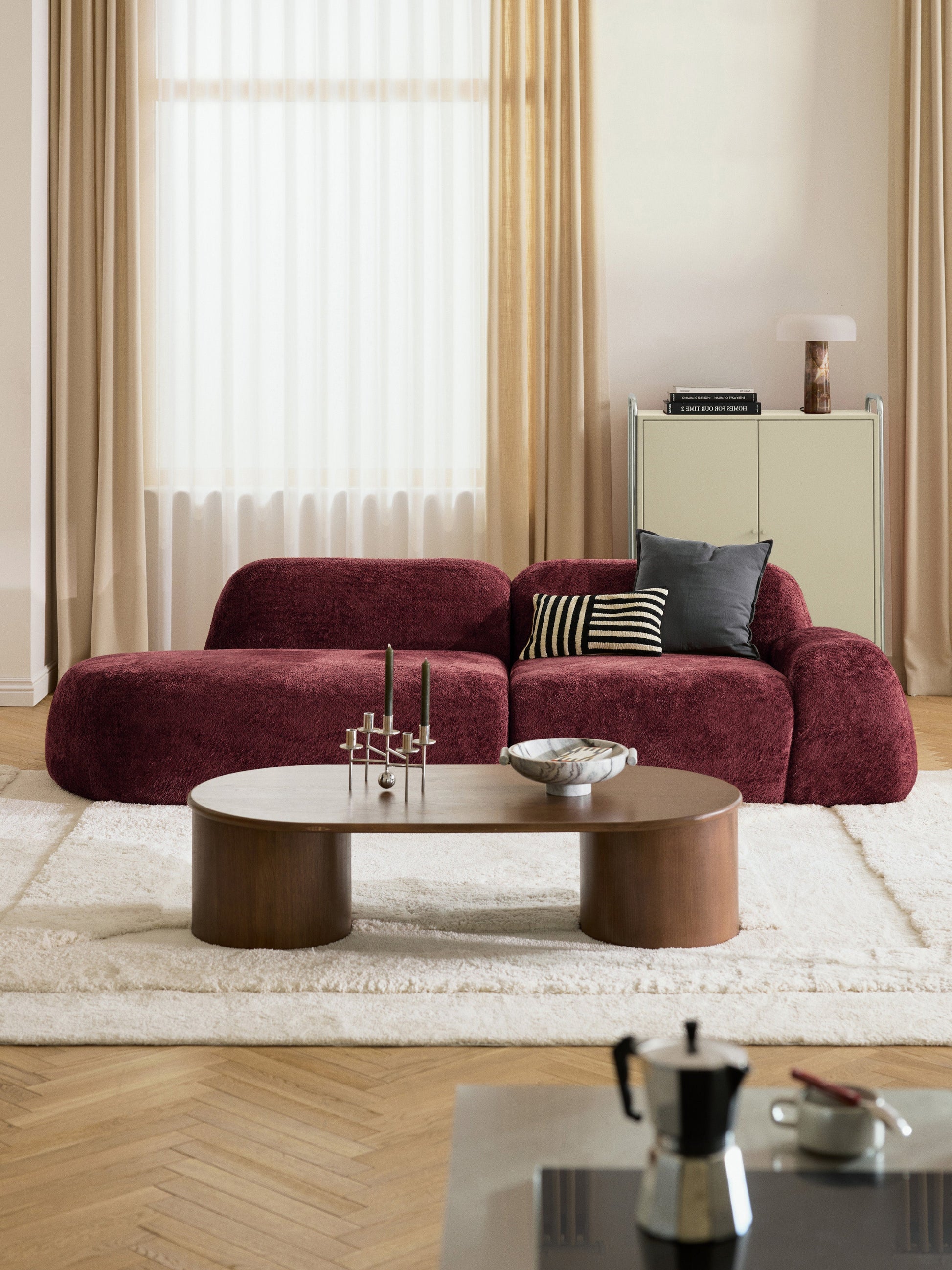 Wolterra Modular Chaise in Teddy Bouclé (3-Seater)