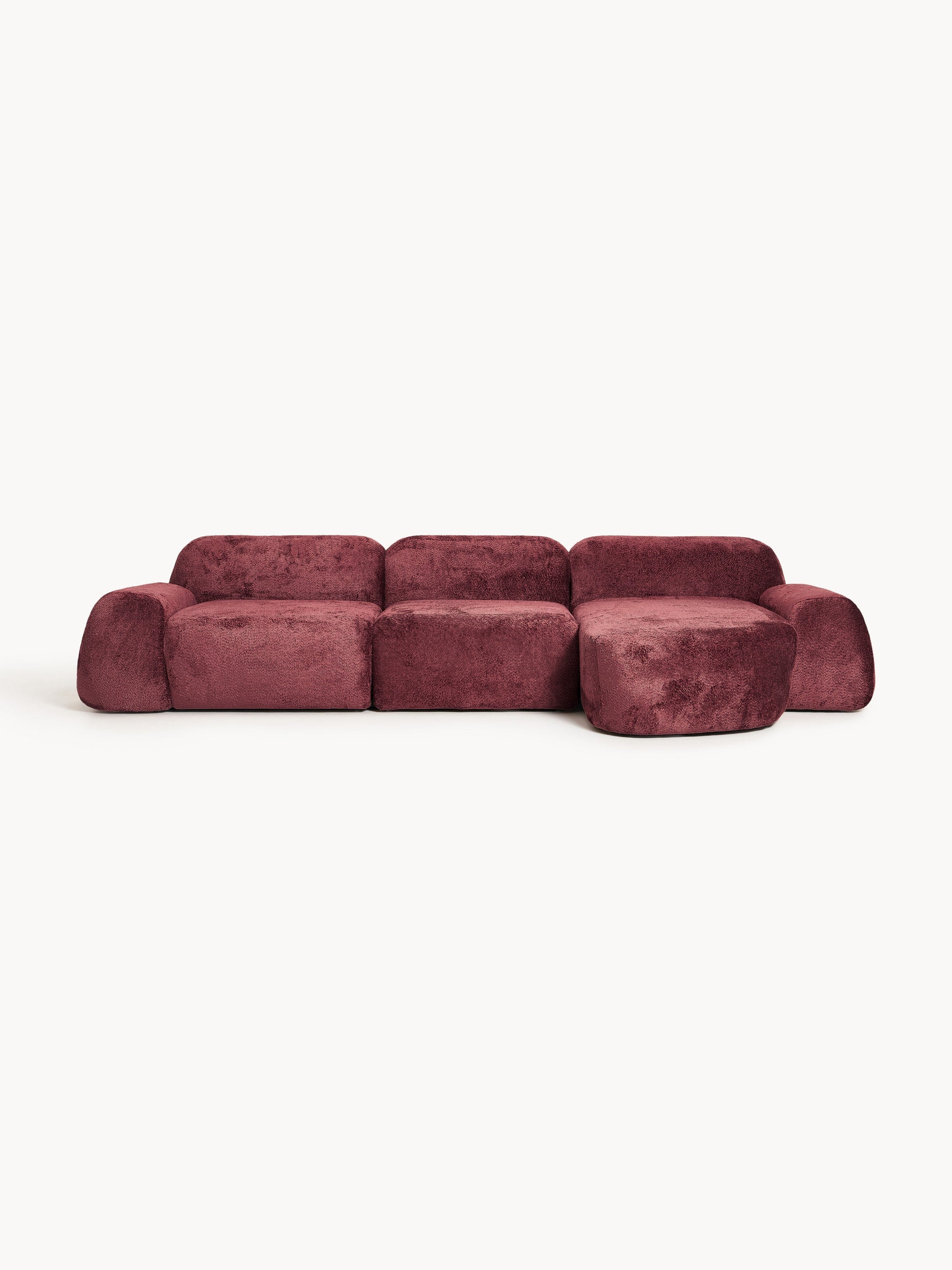 Wolterra Modular Corner Sofa (4-Seater) in Teddy Bouclé