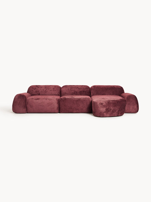 Wolterra Modular Corner Sofa (4-Seater) in Teddy Bouclé