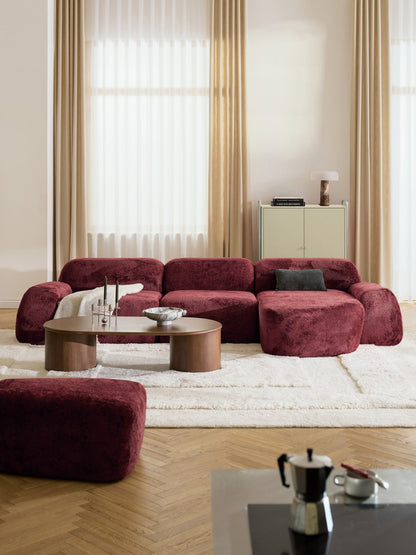 Wolterra Modular Corner Sofa (4-Seater) in Teddy Bouclé