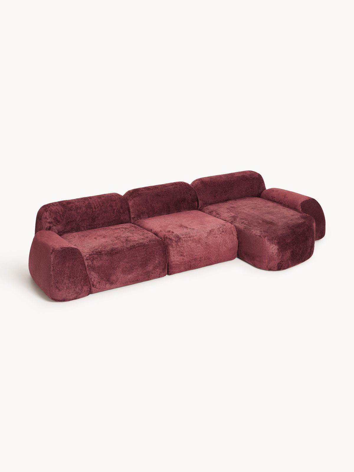 Wolterra Modular Corner Sofa (4-Seater) in Teddy Bouclé