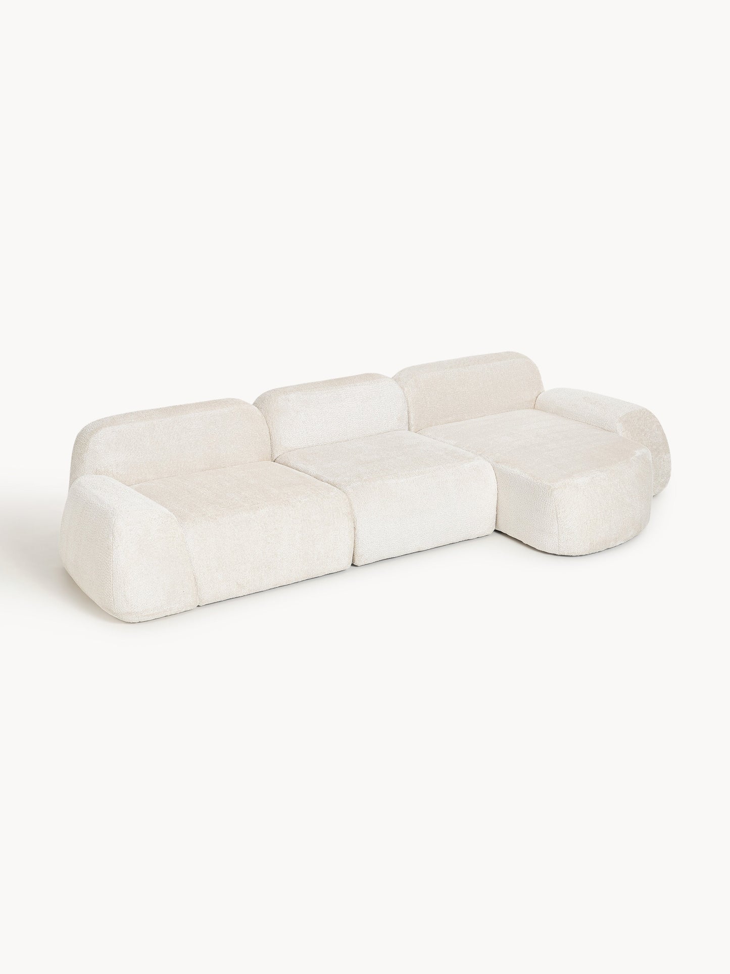 Wolterra Modular Corner Sofa (4-Seater) in Teddy Bouclé