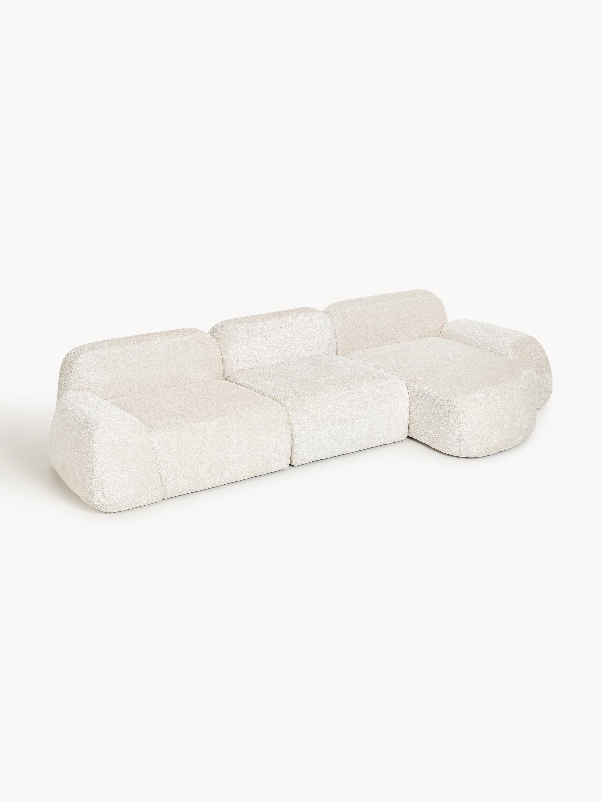 Wolterra Modular Corner Sofa (4-Seater) in Teddy Bouclé