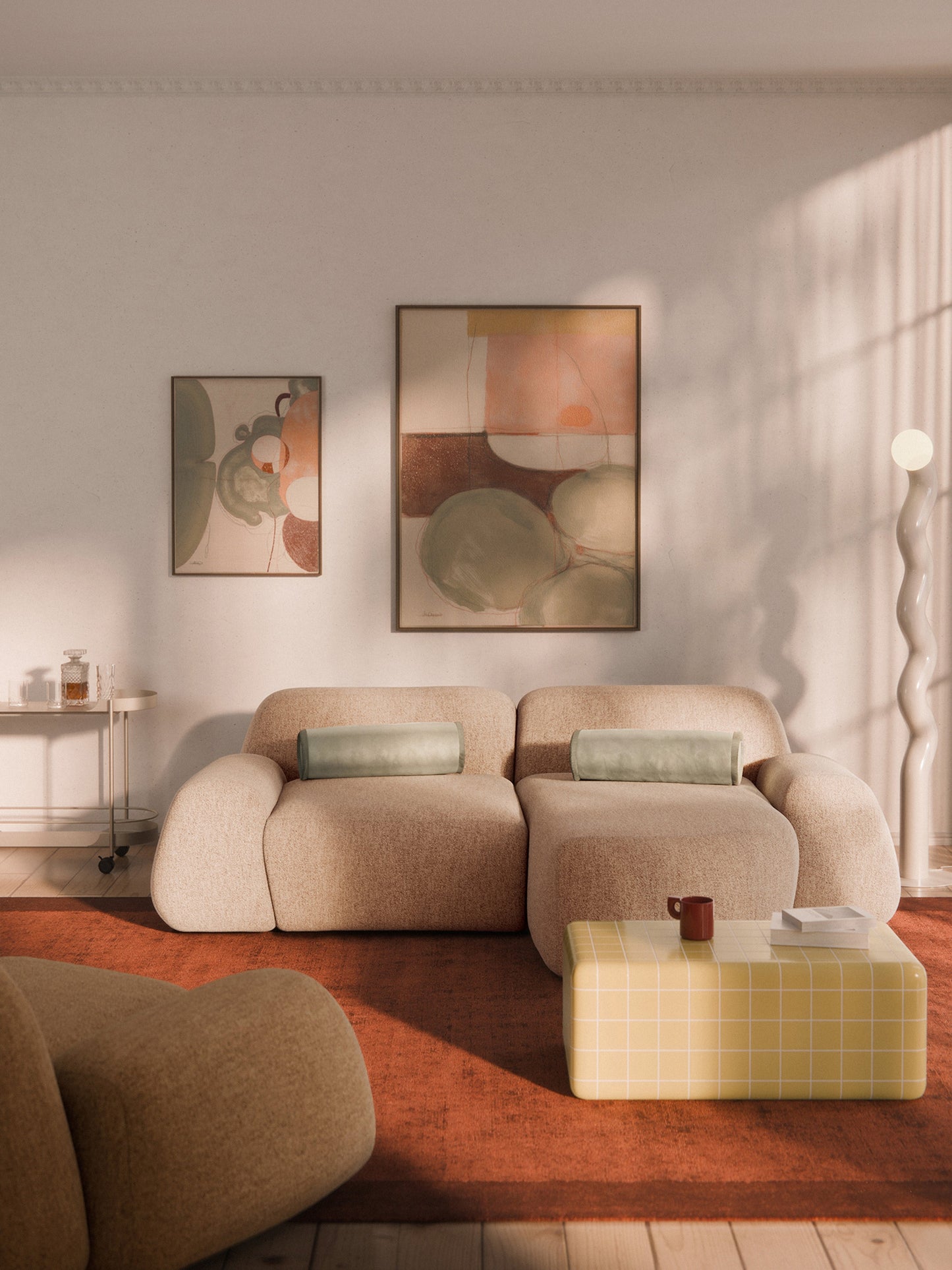 Wolterra Modular Corner Sofa in Bouclé (3-Seater)