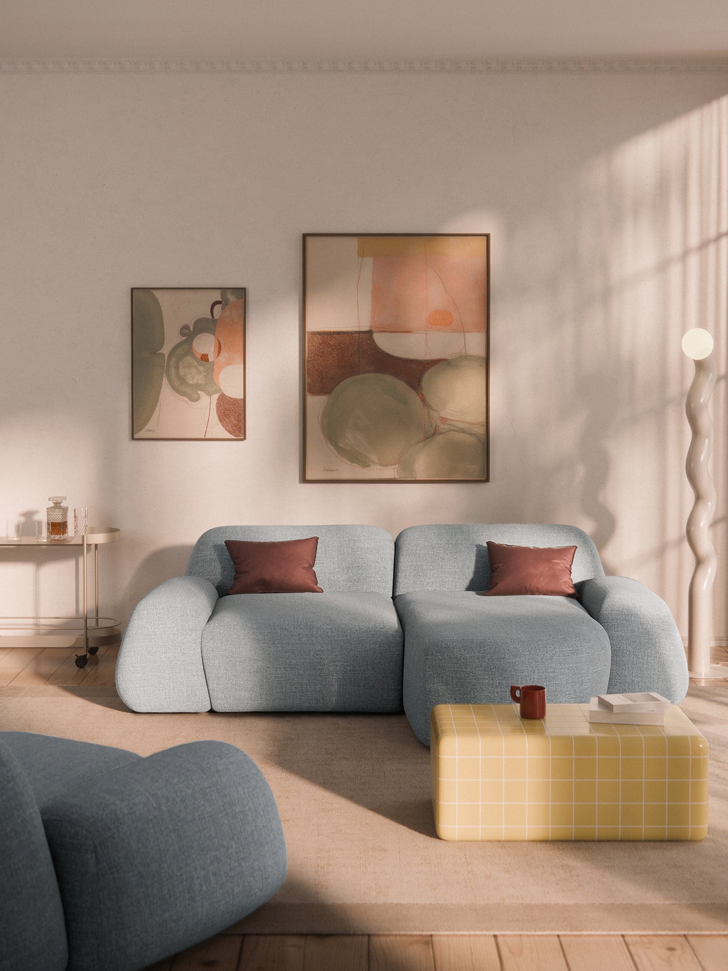 Wolterra Modular Corner Sofa in Bouclé (3-Seater)
