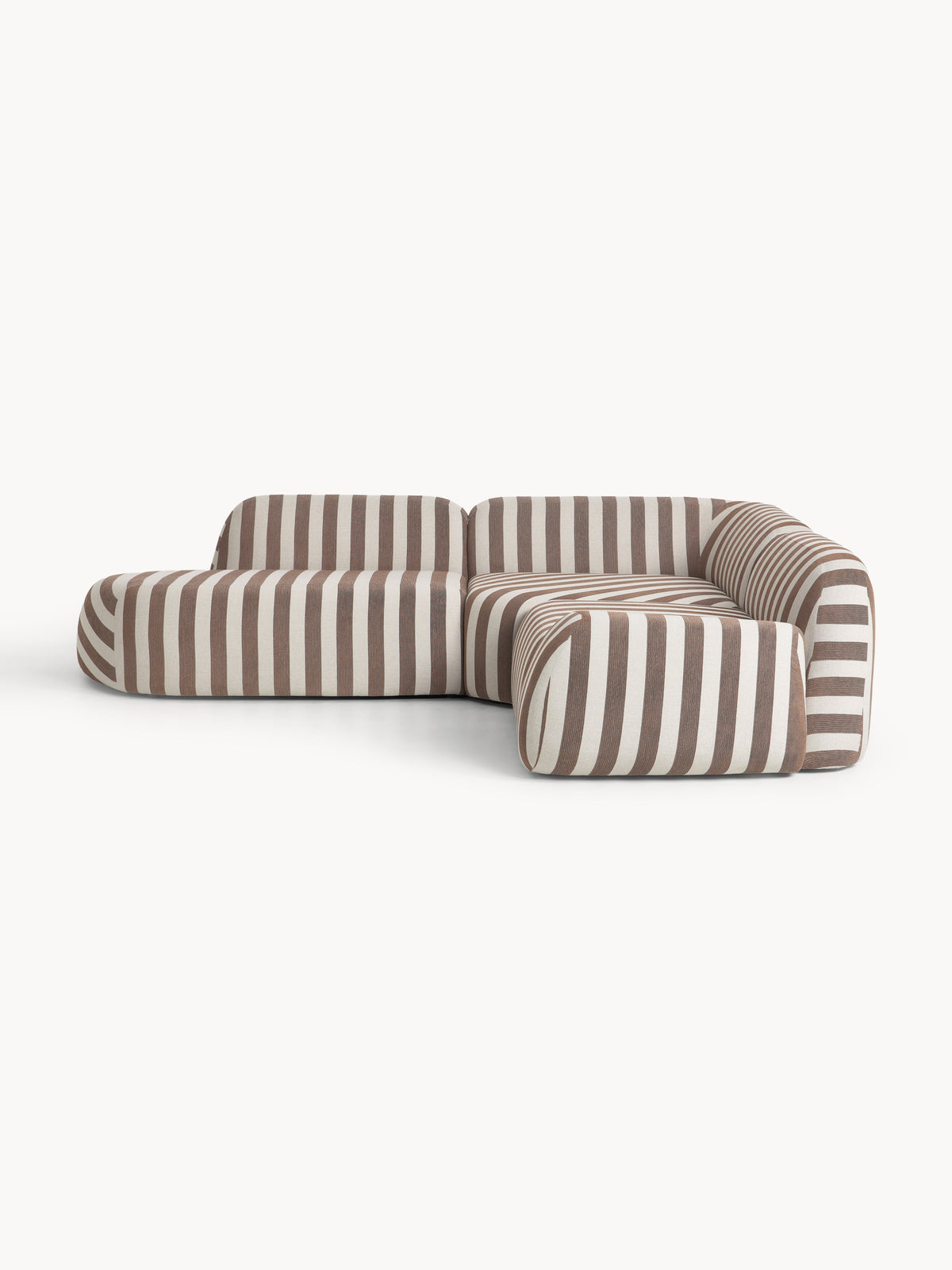 Wolterra Modular Striped Corner Sofa (4-Seater) with Chaise Longue