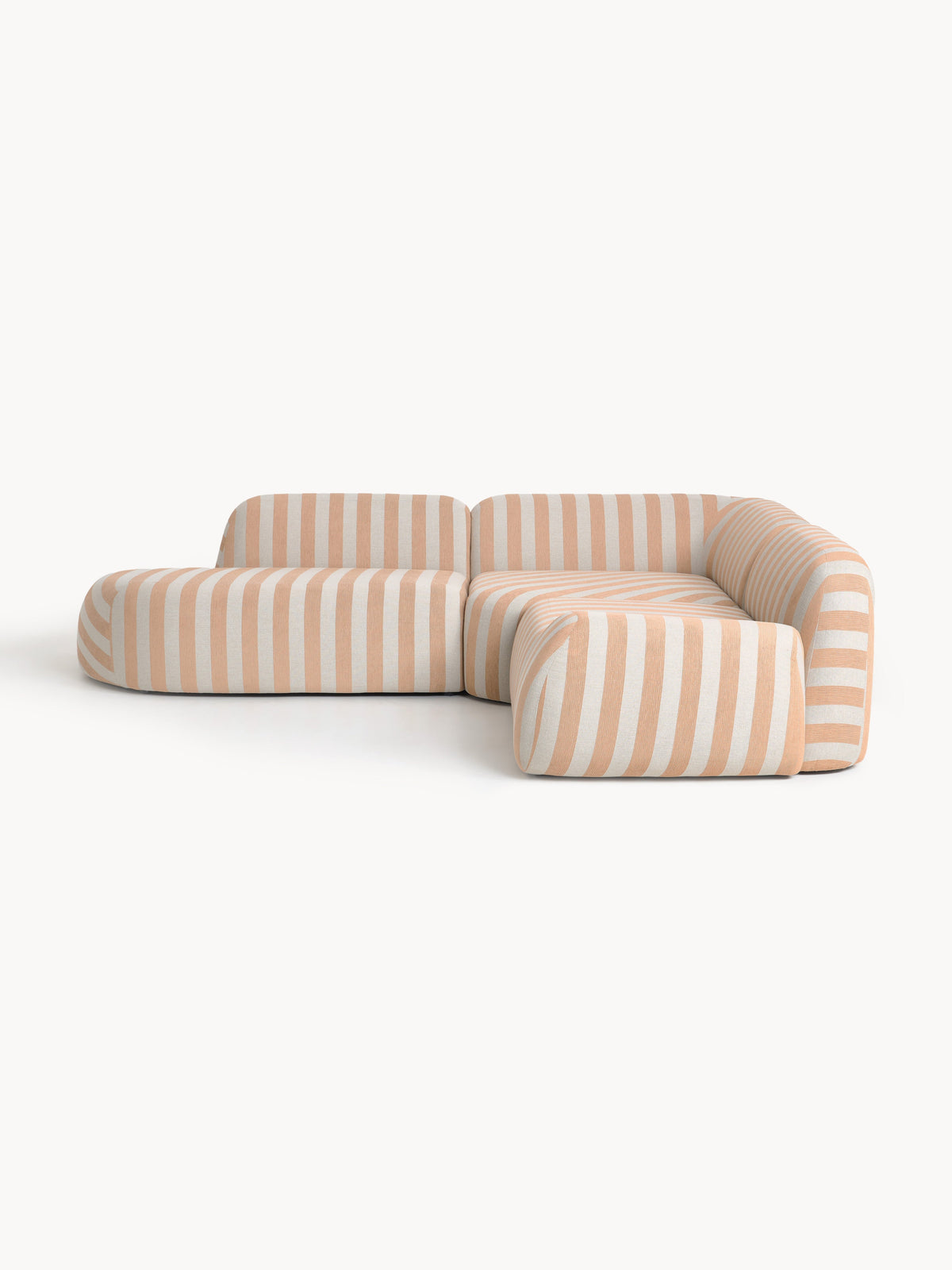 Wolterra Modular Striped Corner Sofa (4-Seater) with Chaise Longue