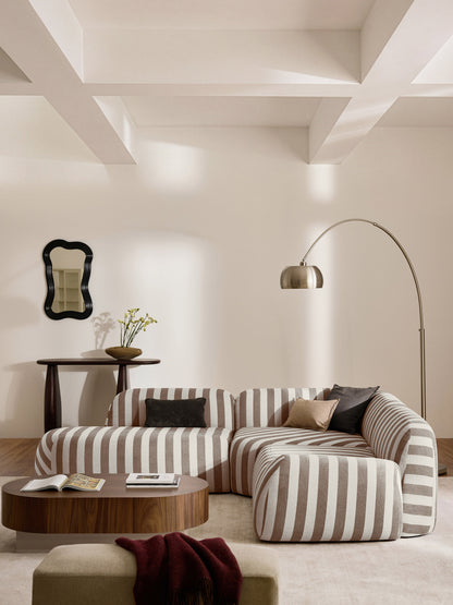 Wolterra Modular Striped Corner Sofa (4-Seater) with Chaise Longue