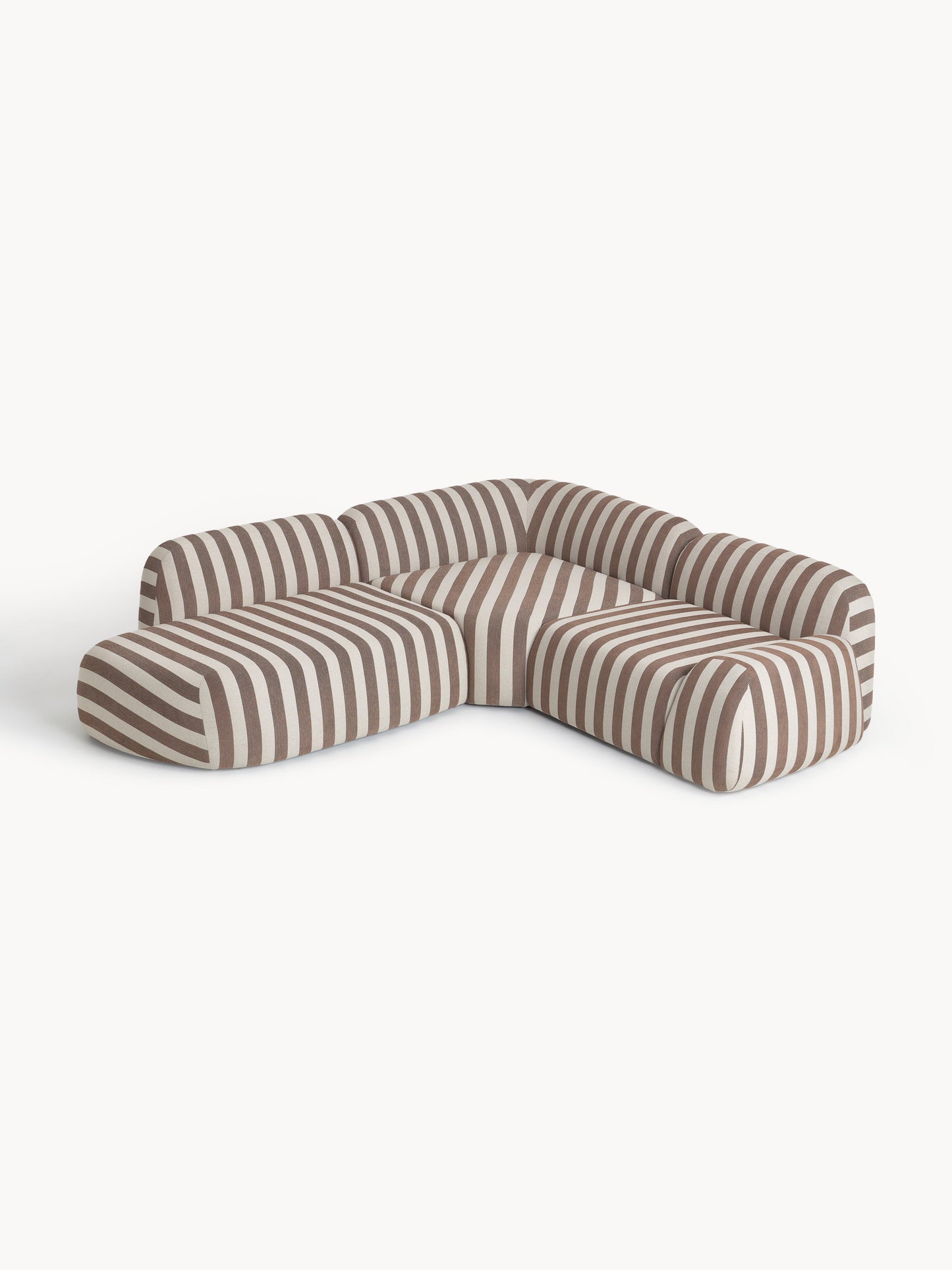 Wolterra Modular Striped Corner Sofa (4-Seater) with Chaise Longue