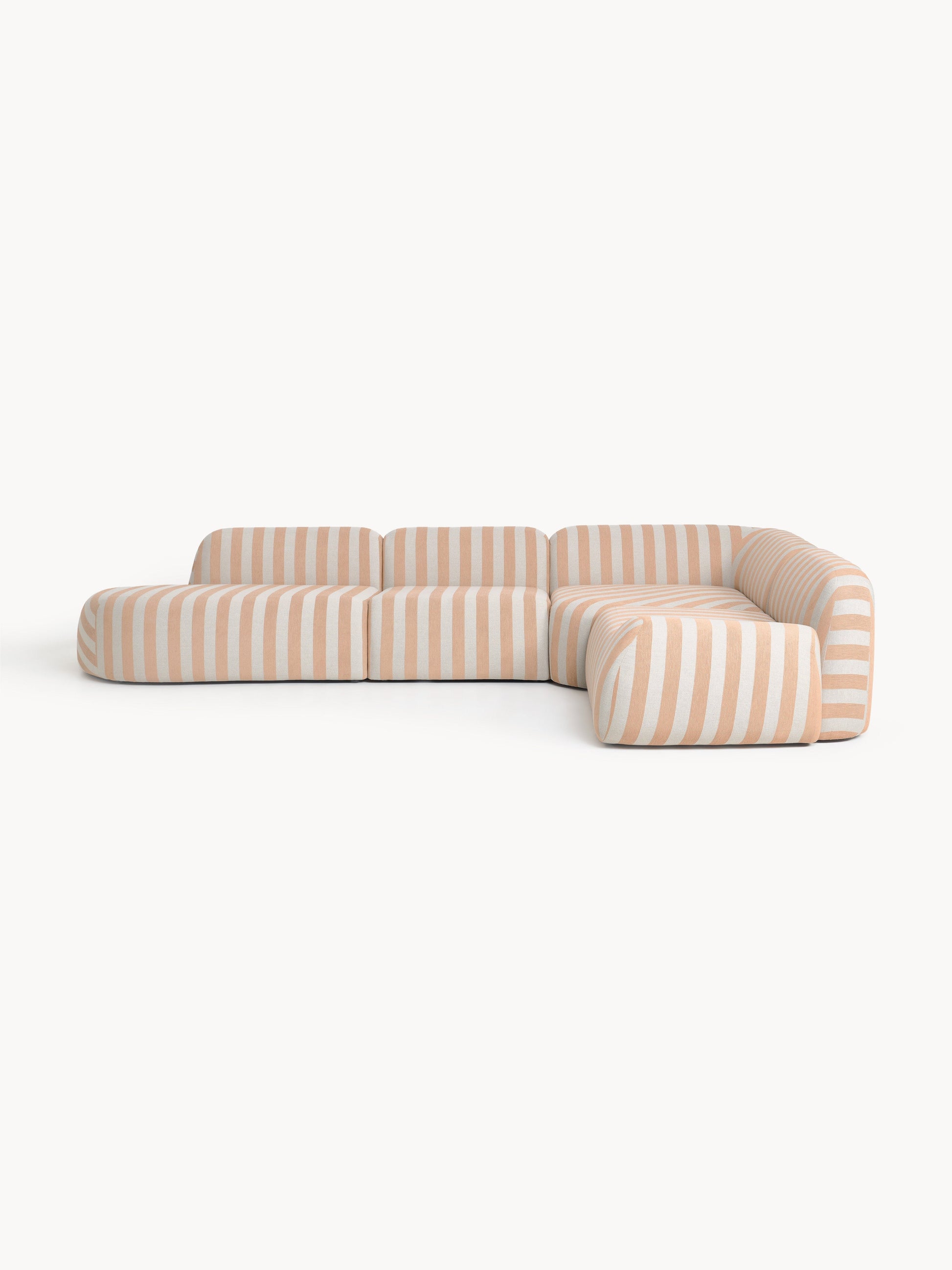 Wolterra Modular Striped XL Corner Sofa with Chaise Longue
